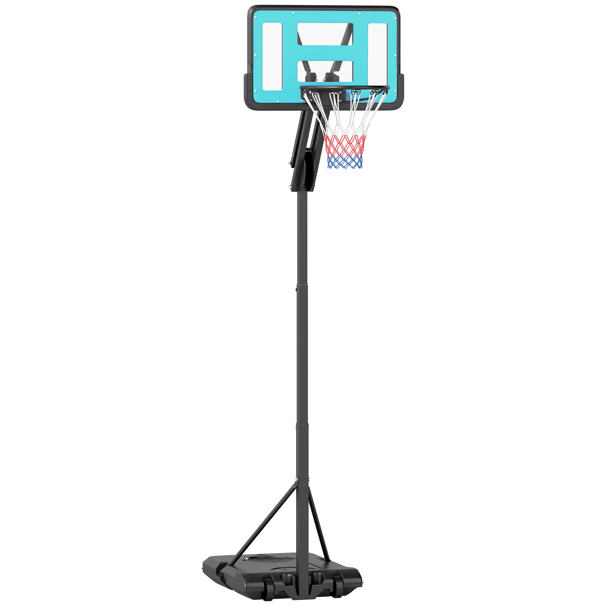 SPORTNOW Fully Adjustable Basketball Hoop Outdoor, 146-236cm Basketball Hoop and Stand with Weighted Base and Shatterproof Backboard, Portable on Wheels for Junior, Adults - North Peak Garden Furniture