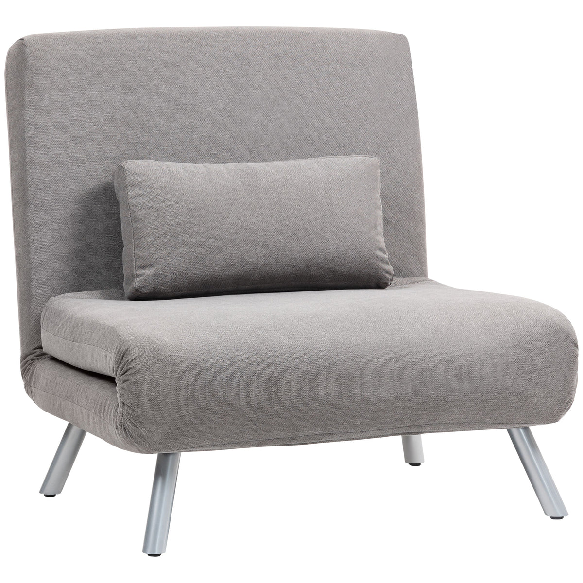 HOMCOM Single Snow Flannel Chair Bed - Grey