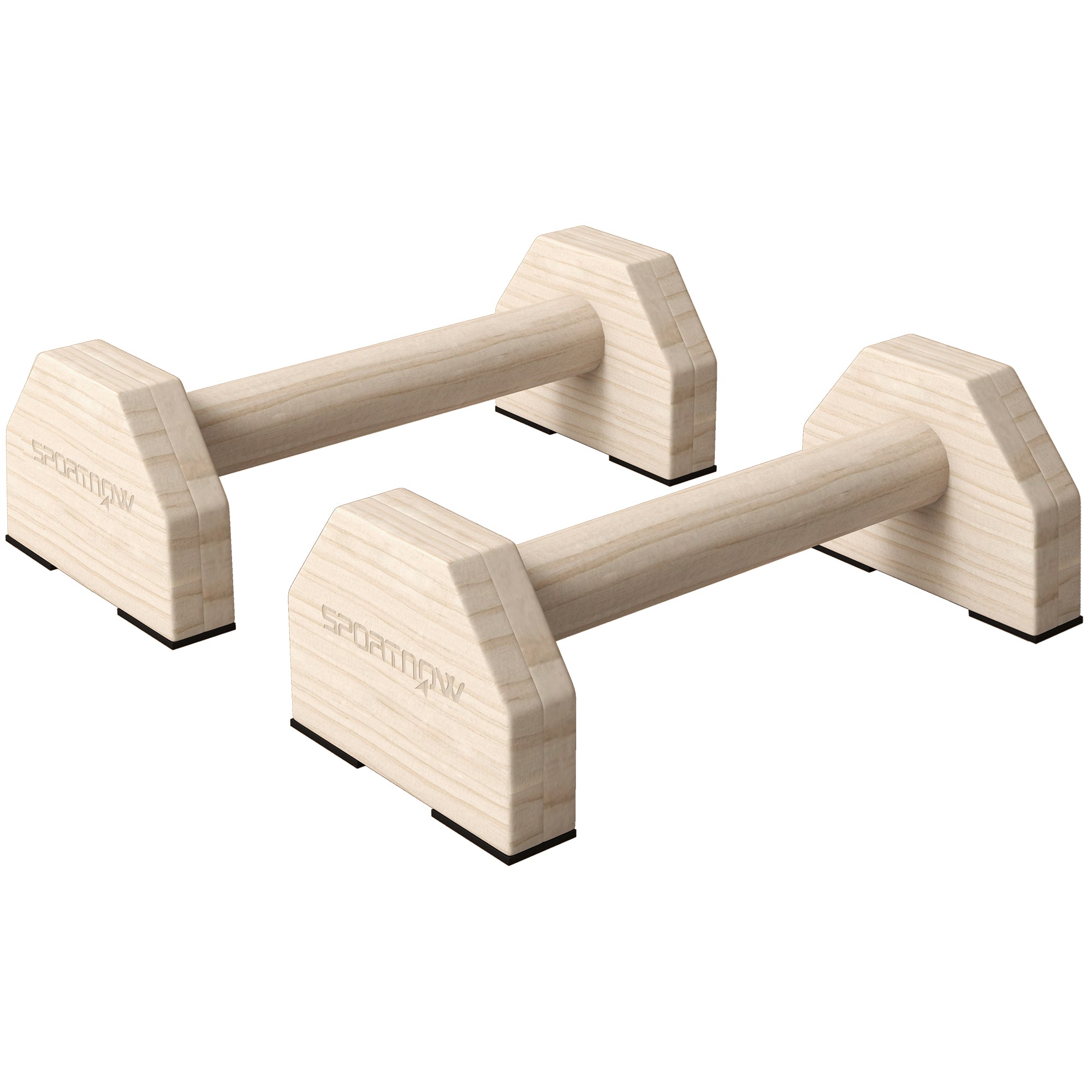 SPORTNOW Wooden Parralletes Bars, Push Up Handles with Non-Slip Base, Calisthenics Equipment, for Home Gym, Training - North Peak Garden Furniture