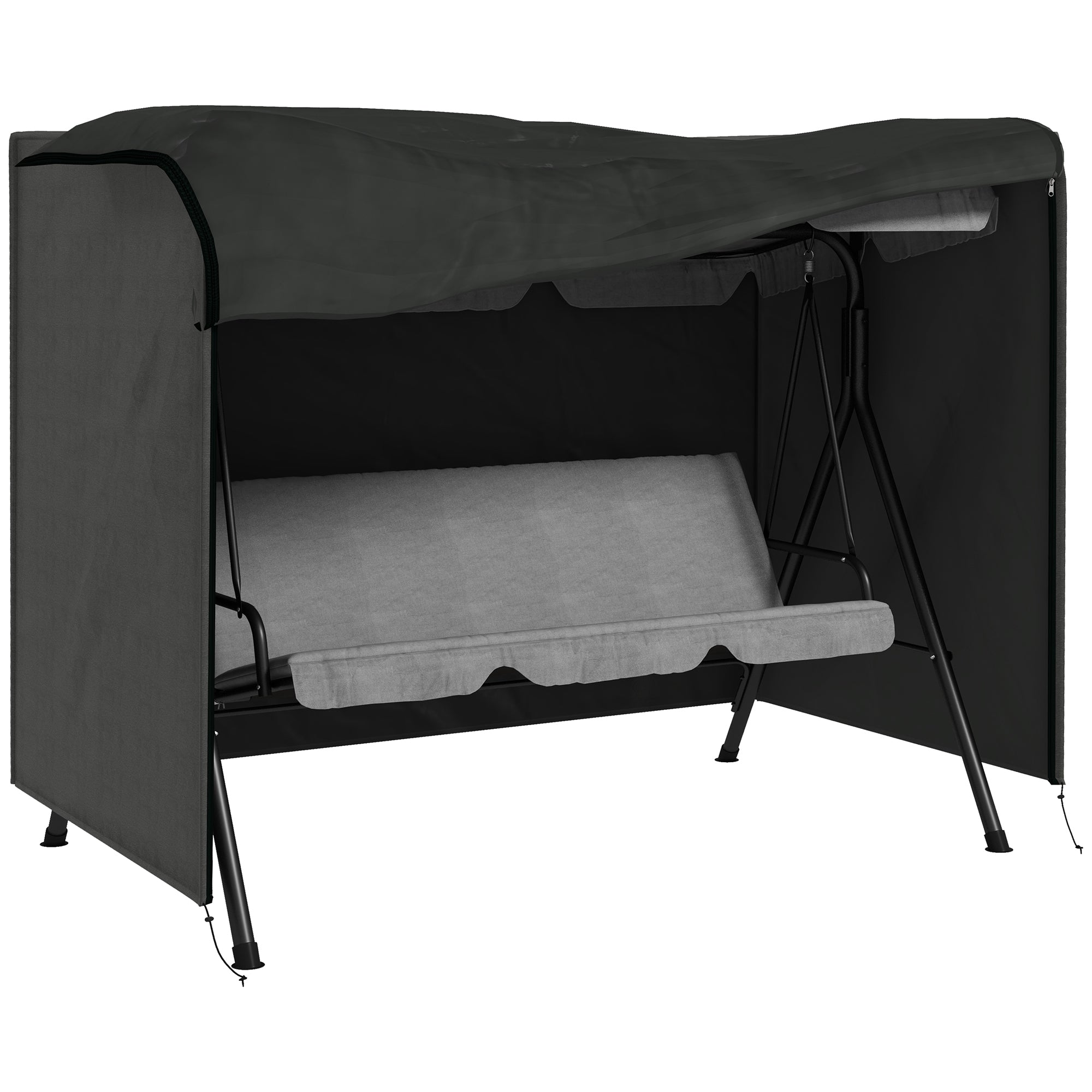 Outsunny 205 x 124cm Three-Seater Swing Chair Protective Cover Dark Grey - North Peak Garden Furniture