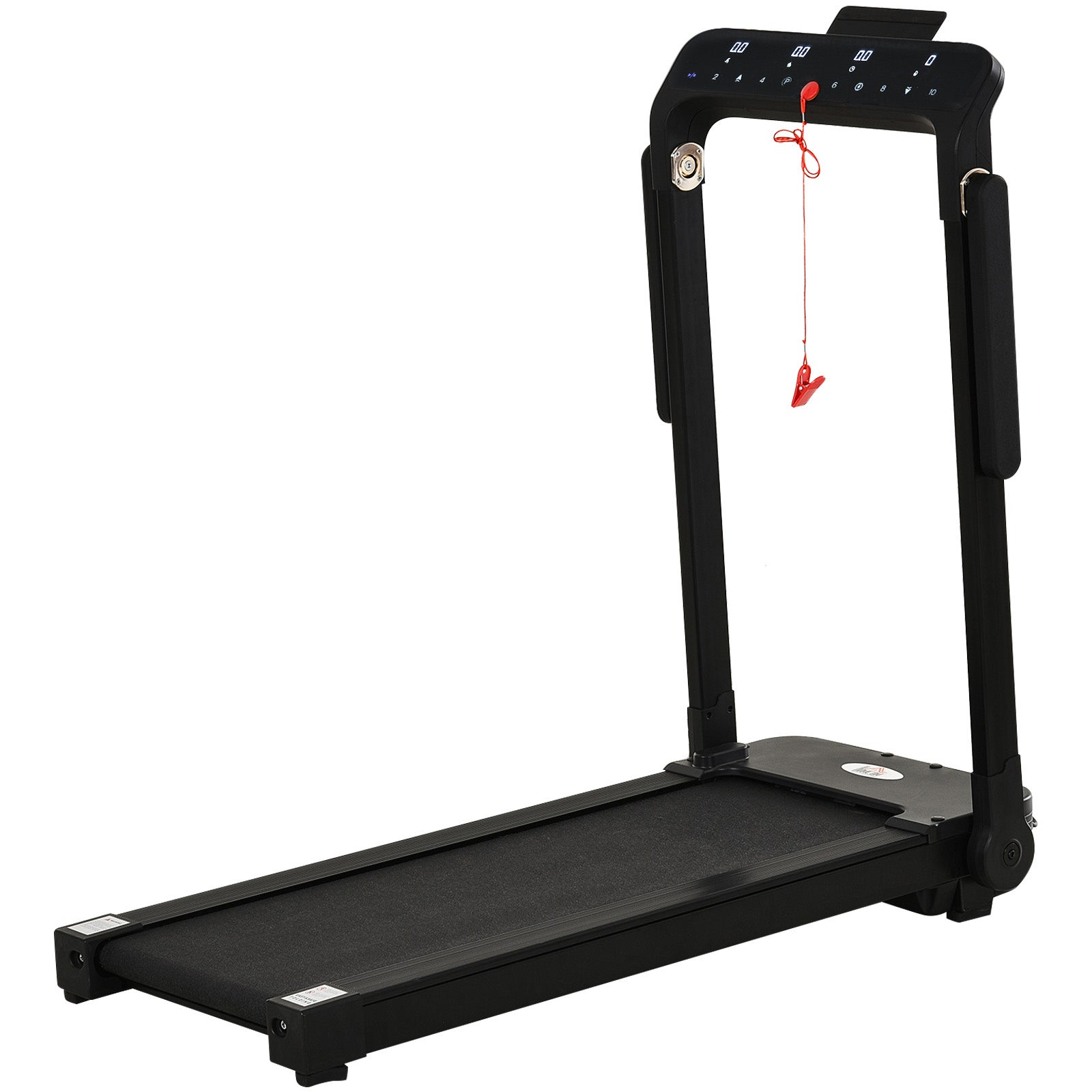 HOMCOM 600W Foldable Steel Motorised Treadmill Running Machine w/ LCD Monitor Black - North Peak Garden Furniture