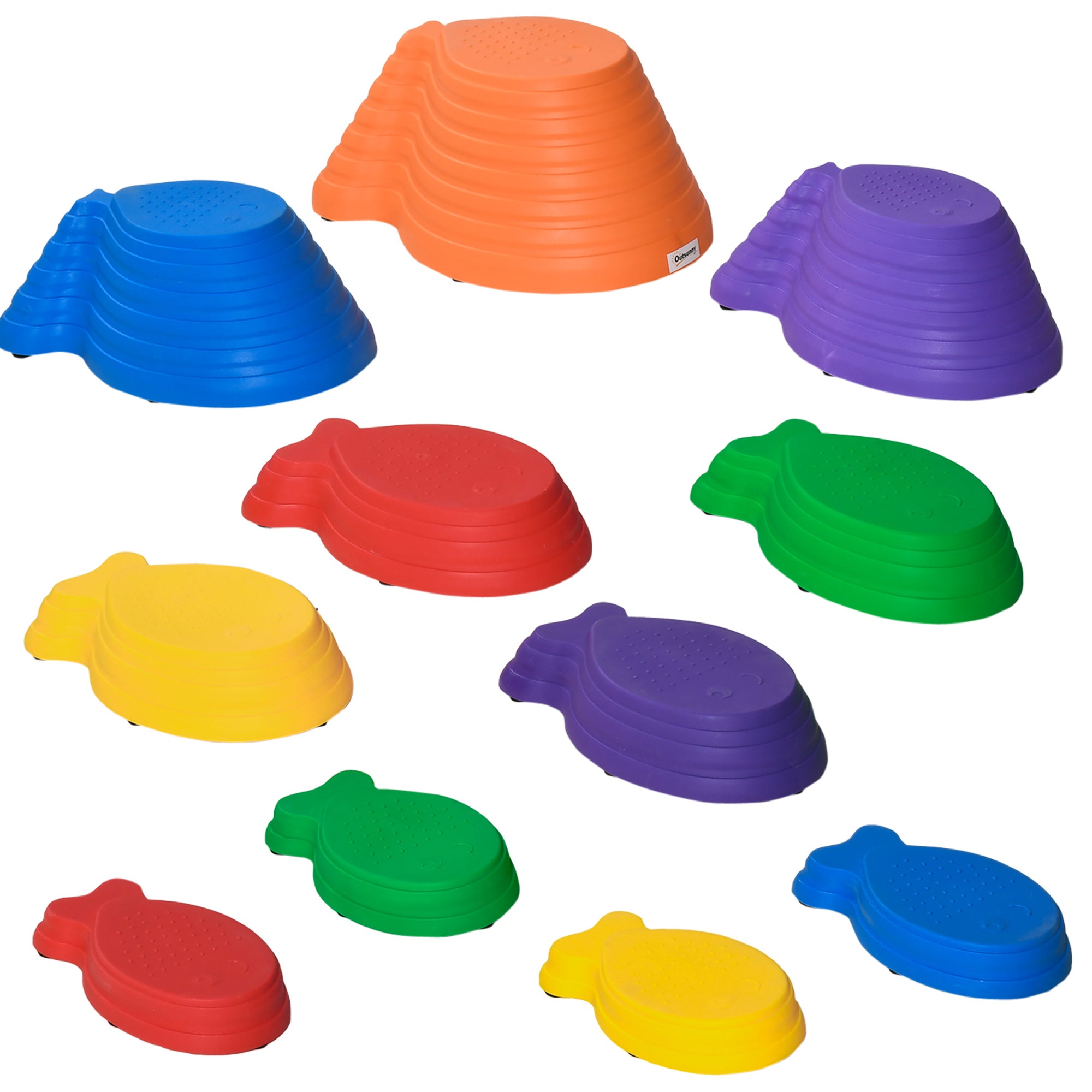Outsunny 11 Piece Kids Balance Stepping Stones - Multicoloured - North Peak Garden Furniture