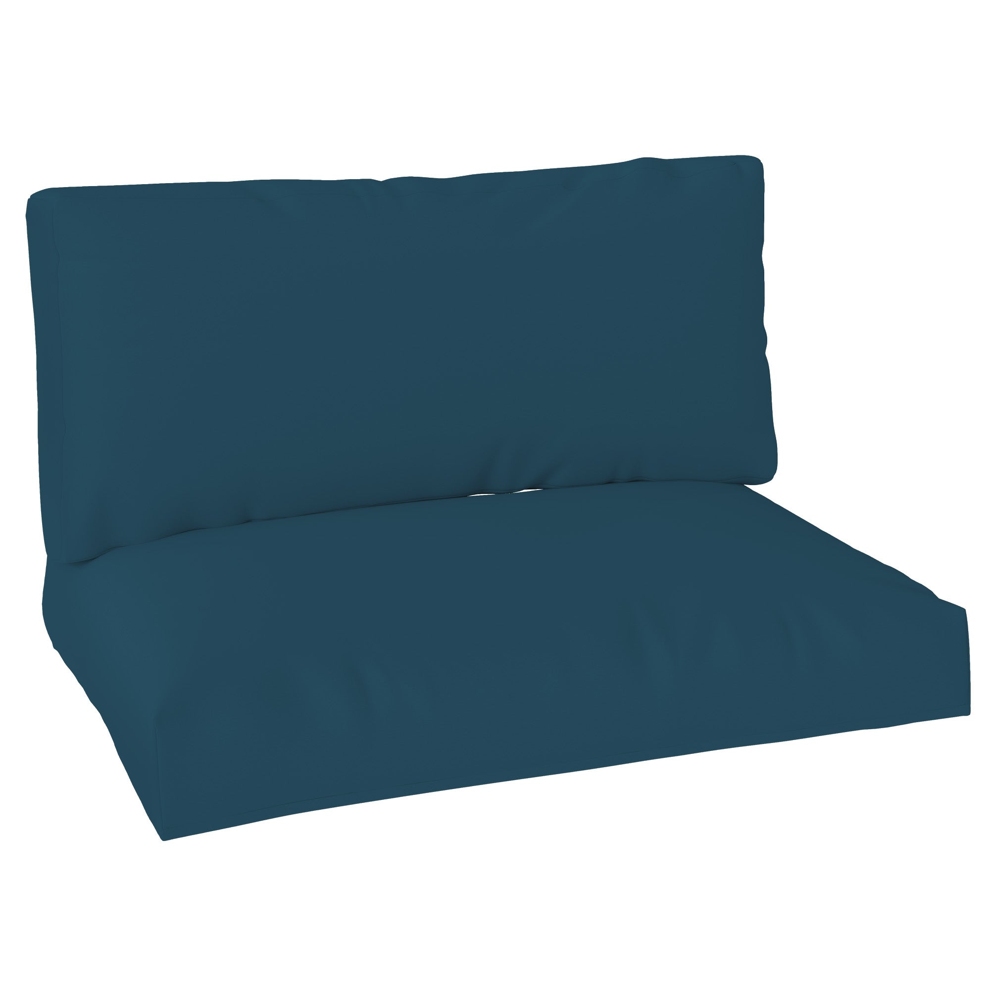Outsunny 2 Seater Pallet Furniture Cushions Pallet Cushions, UPF20+ 220gsm Fabric, 20 cm Thick Outdoor Seat Pads, Navy Blue - North Peak Garden Furniture