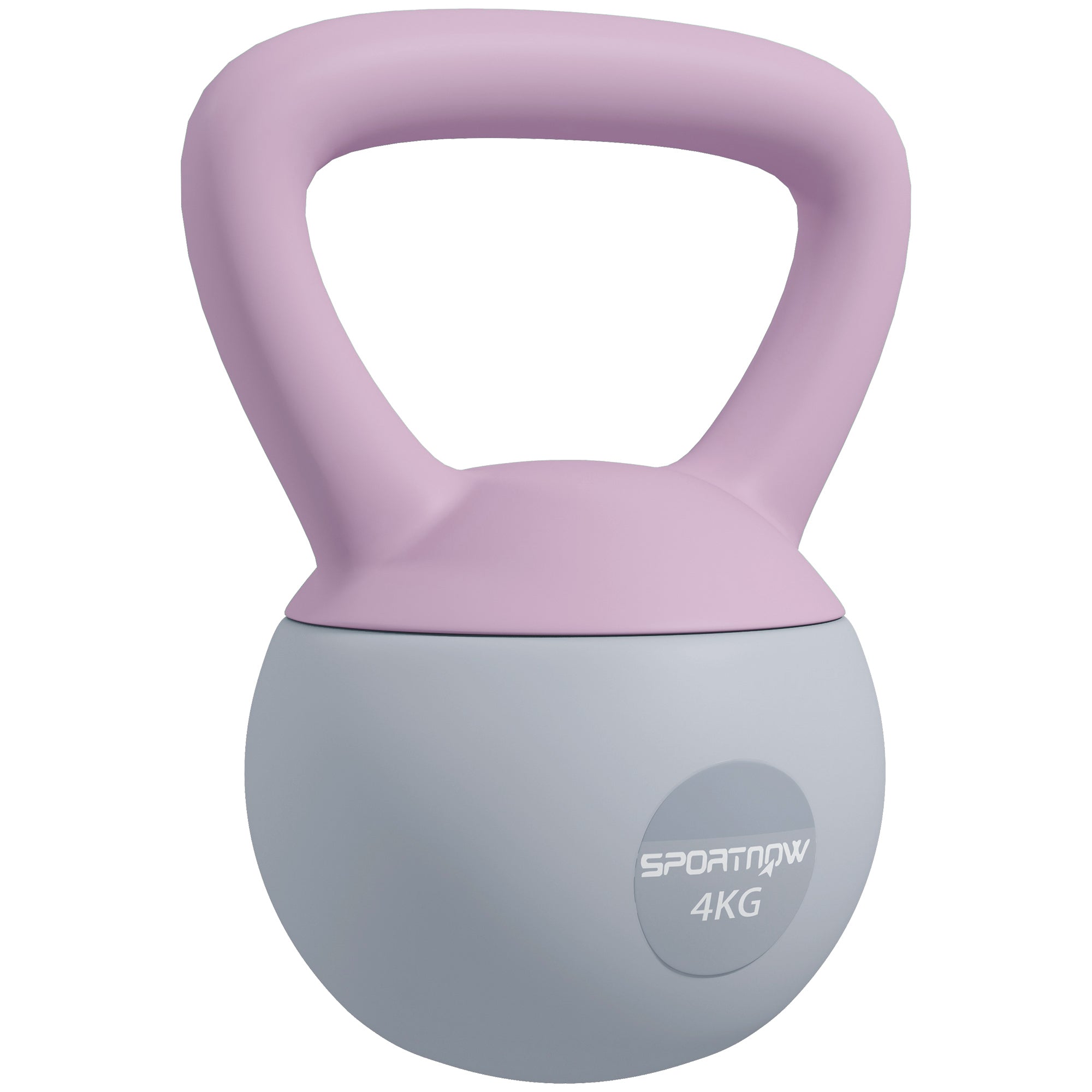 SPORTNOW Soft Kettlebell, 4kg Kettle Bell with Non-Slip Handle for Home Gym Weight Lifting and Strength Training, Purple and Grey - North Peak Garden Furniture