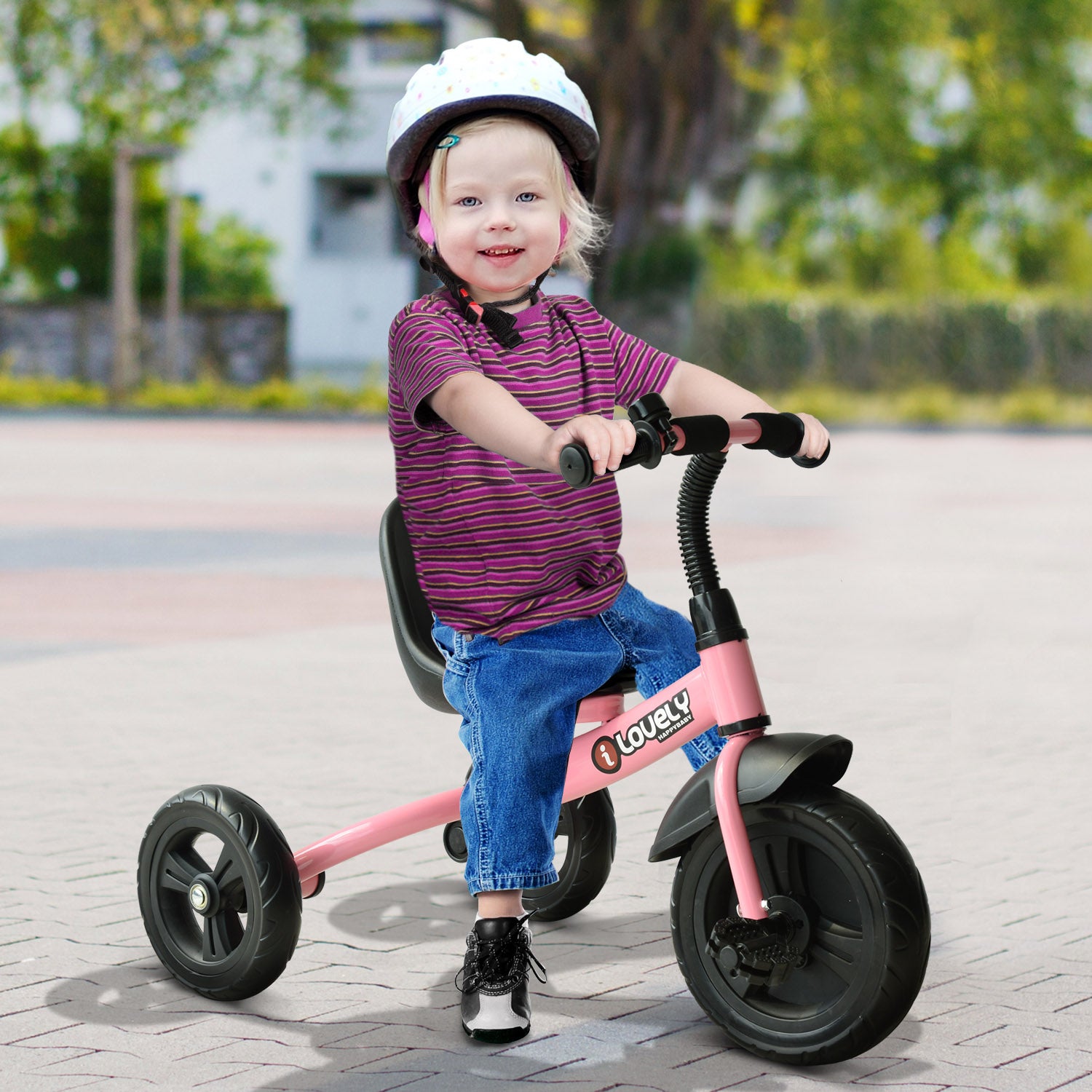 HOMCOM Kids Trike Toddler Tricycle Children Ride on 3 Wheels Bike For 1.5 - 4 Years Pink - North Peak Garden Furniture