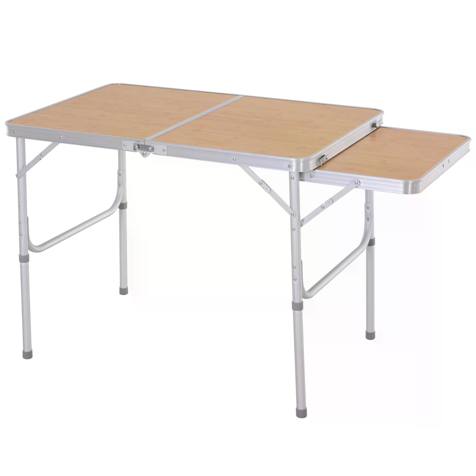Outsunny 3ft Aluminium MDF-Top Folding Picnic Table Portable Camping Table - North Peak Garden Furniture
