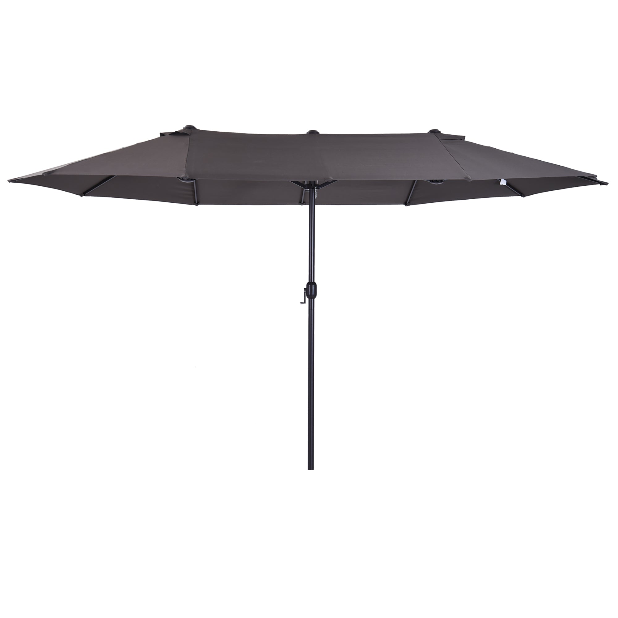 Outsunny 4.6m Garden Parasol Double-Sided Sun Umbrella Patio Market Shelter Canopy Shade Outdoor Grey - North Peak Garden Furniture