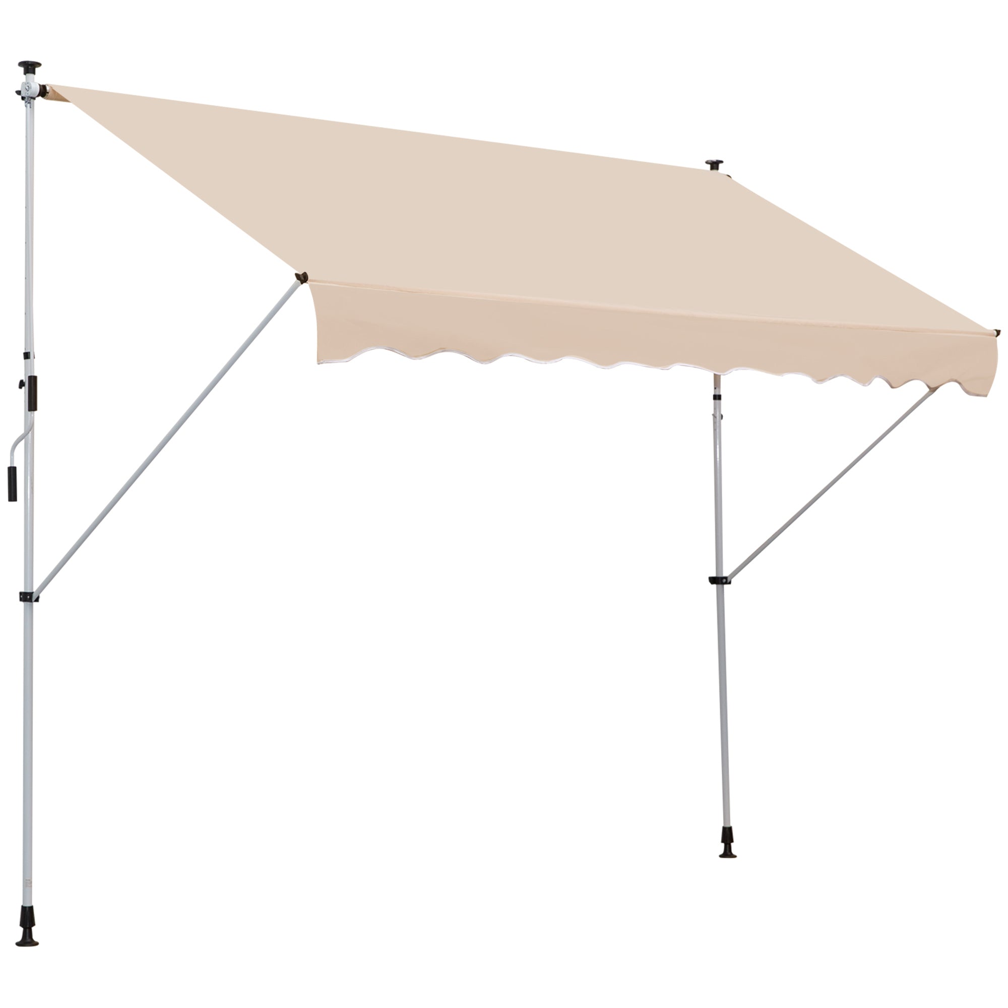 Outsunny 3x1.5m Adjustable Outdoor Aluminium Frame Awning Beige - North Peak Garden Furniture