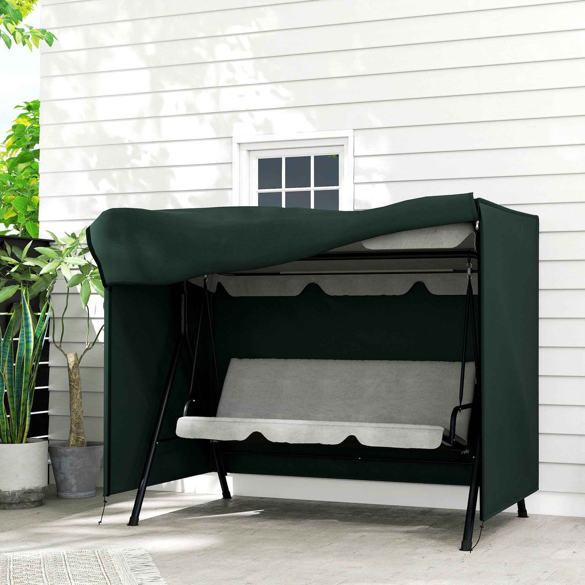 Outsunny 152 x 177cm Three-Seater Swing Chair Protective Cover Green
