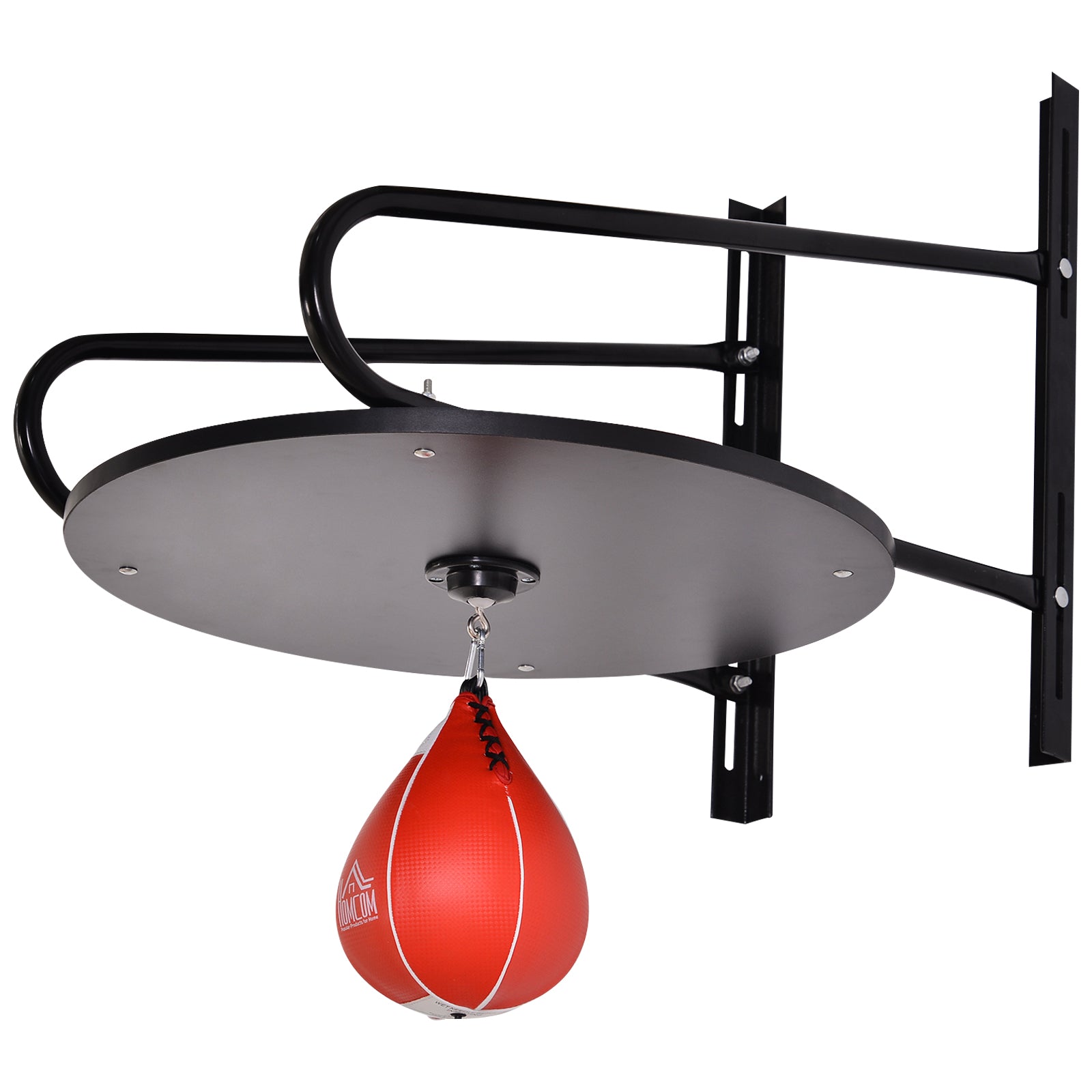 HOMCOM Wall-mounted Punching Ball Height Adjustable Hanging Speedball Platform Set Frame Stand Boxing Sports - North Peak Garden Furniture