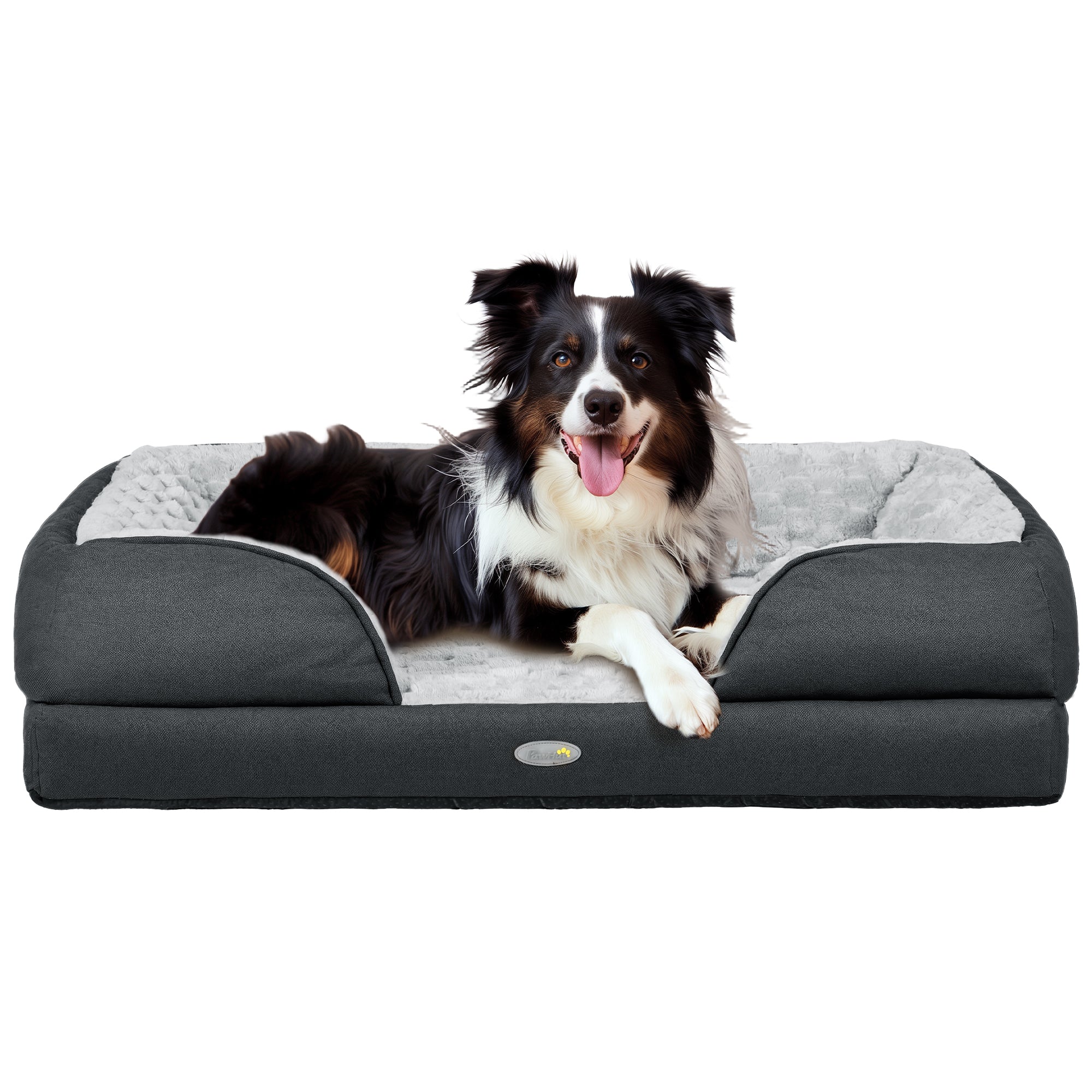 PawHut Calming Dog Bed Pet Mattress w/ Removable Cover, Anti-Slip Bottom, for Medium Dogs, 90L x 69W x 21Hcm - Charcoal Grey - North Peak Garden Furniture