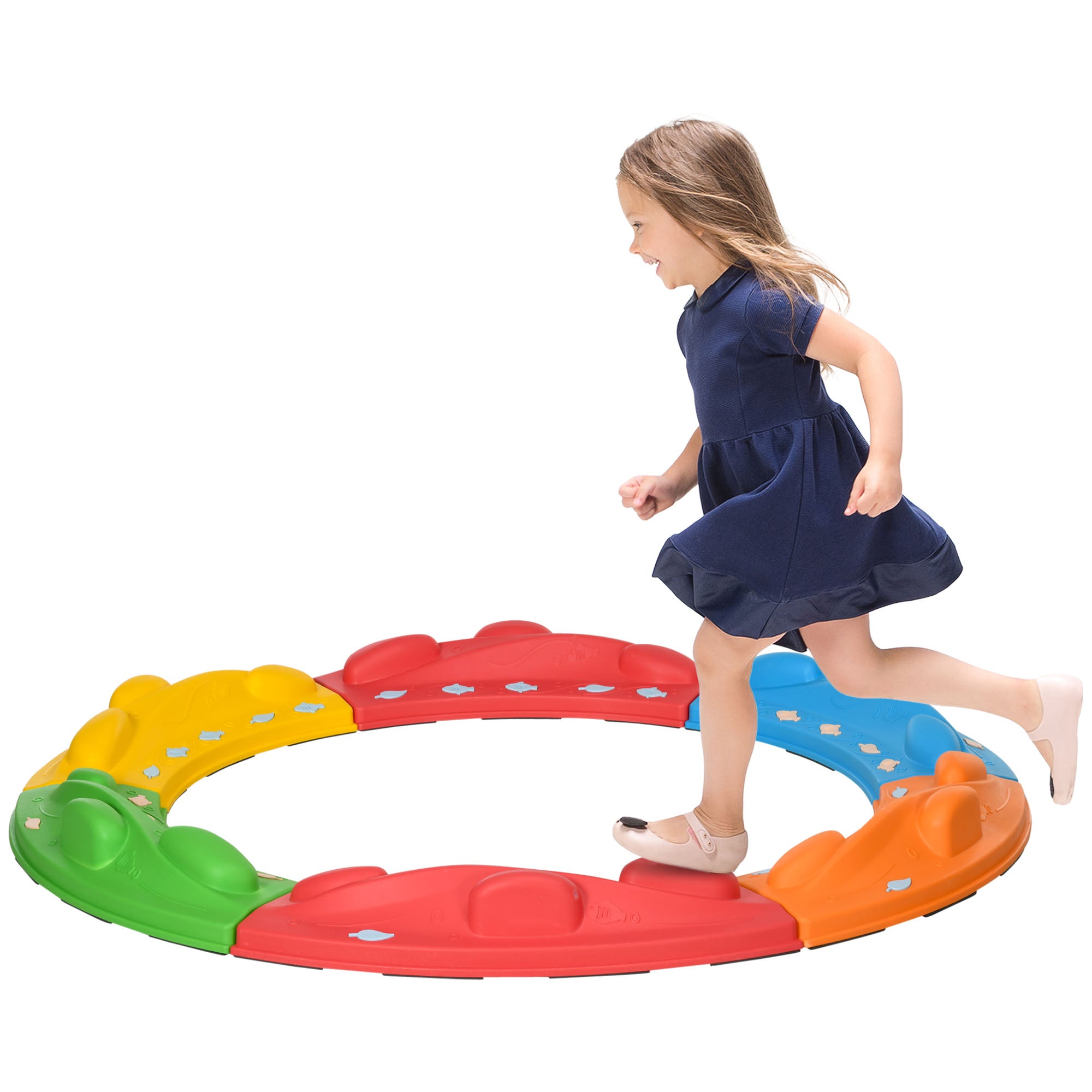 ZONEKIZ Kids Balance Beam, Kids 6 Pieces Stepping Stones Obstacle Course, for Ages 3-8 Years - Multicoloured - North Peak Garden Furniture