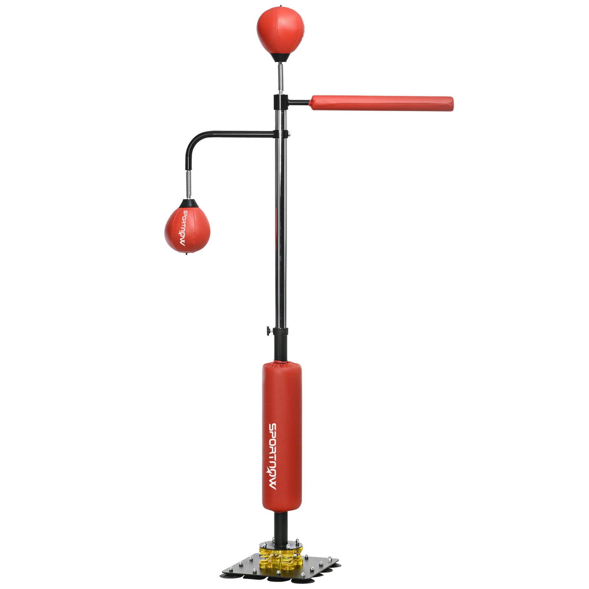 SPORTNOW Boxing Bag, Freestanding Punching Bag, with Reflex Bar, Speed Balls, Red - North Peak Garden Furniture