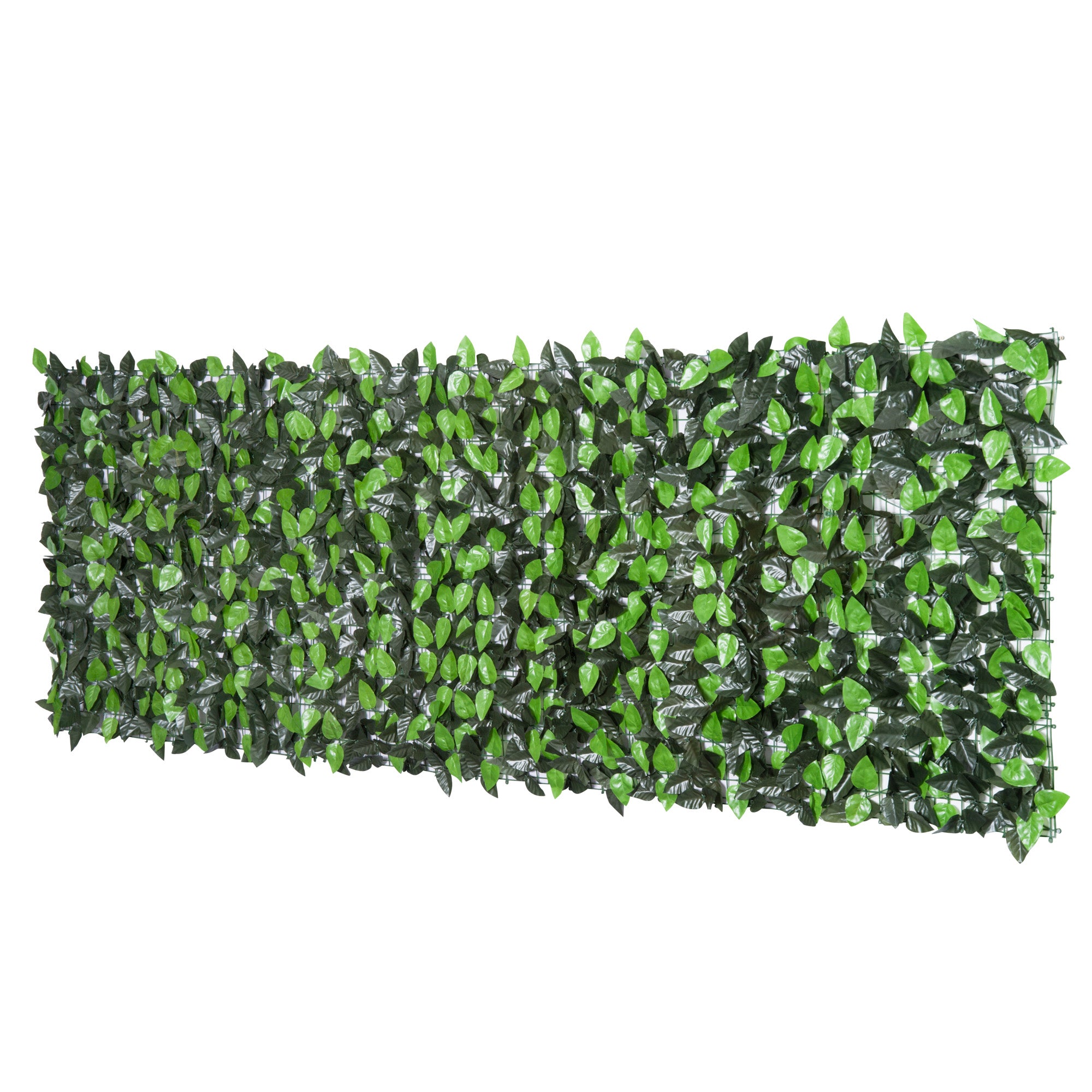 Outsunny Artificial Leaf Hedge Screen Privacy Fence Panel for Garden Outdoor Indoor Decor 3M x 1M Light Green and Dark Green - North Peak Garden Furniture