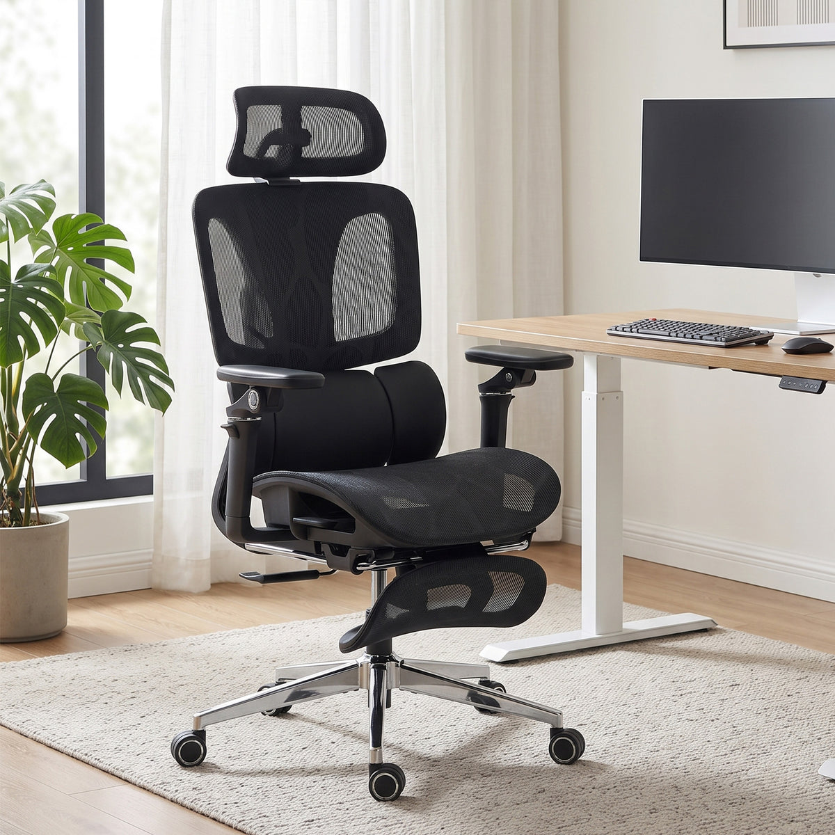 HOMCOM Ergonomic Office Chair, High Back Mesh Desk Chair, Black
