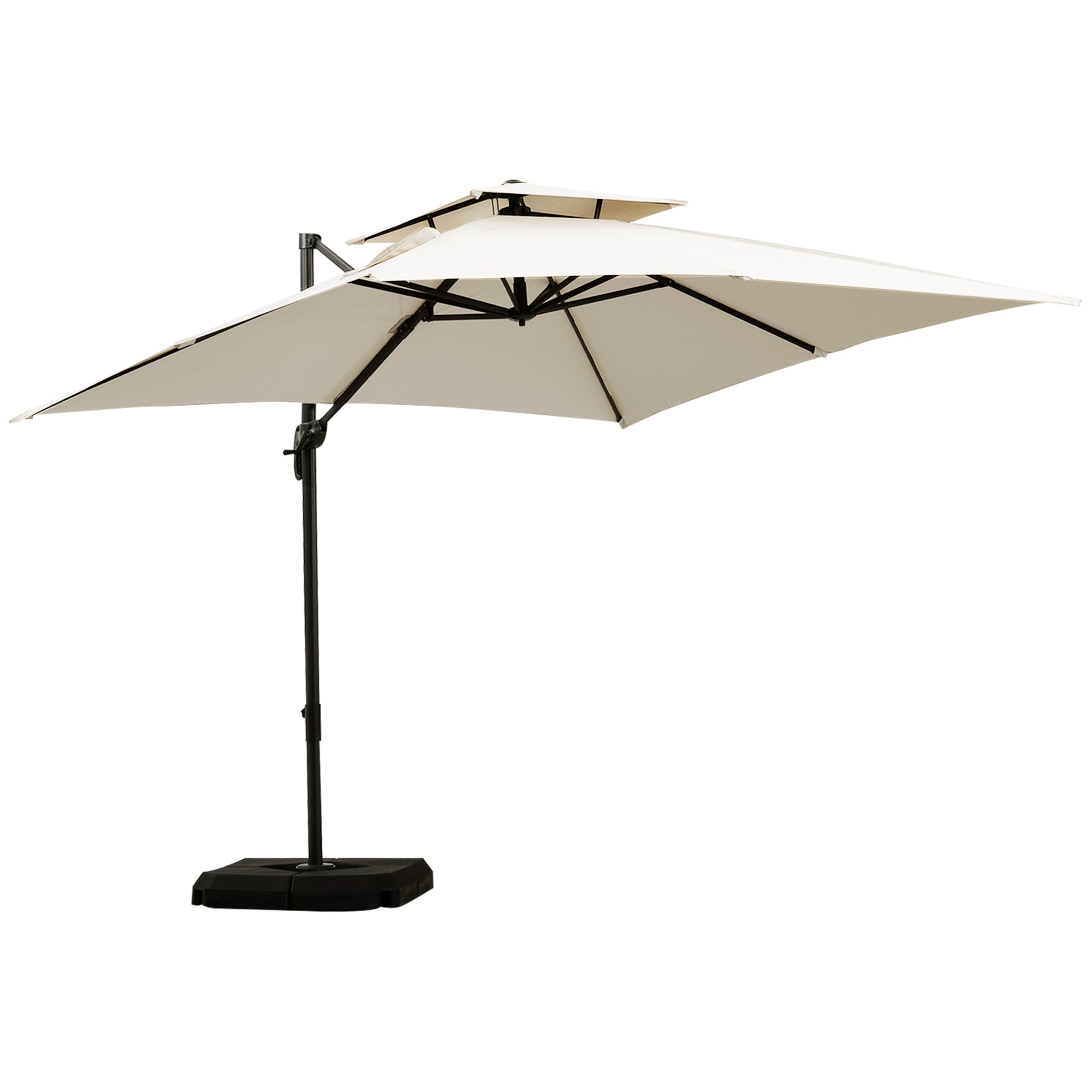Outsunny Steel Frame Outdoor Roma Cantilever Umbrella - North Peak Garden Furniture
