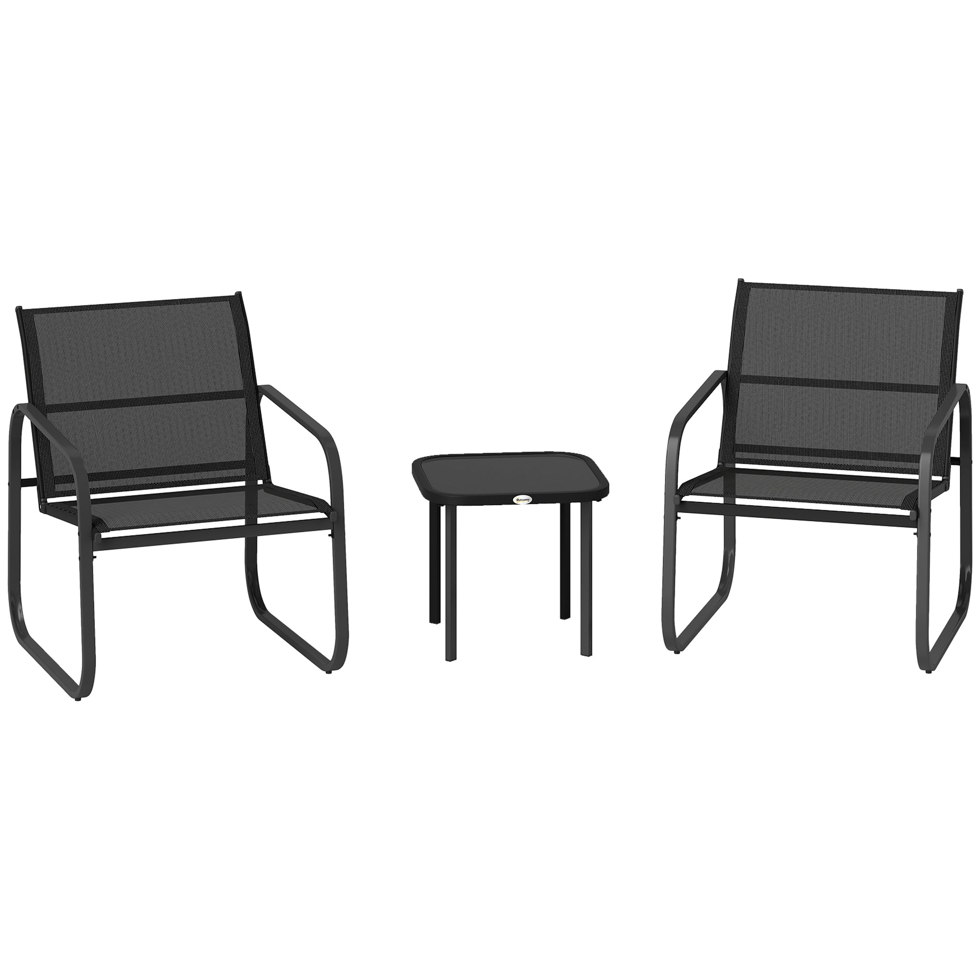 Outsunny Three-Piece Garden Seating Set - Black - North Peak Garden Furniture