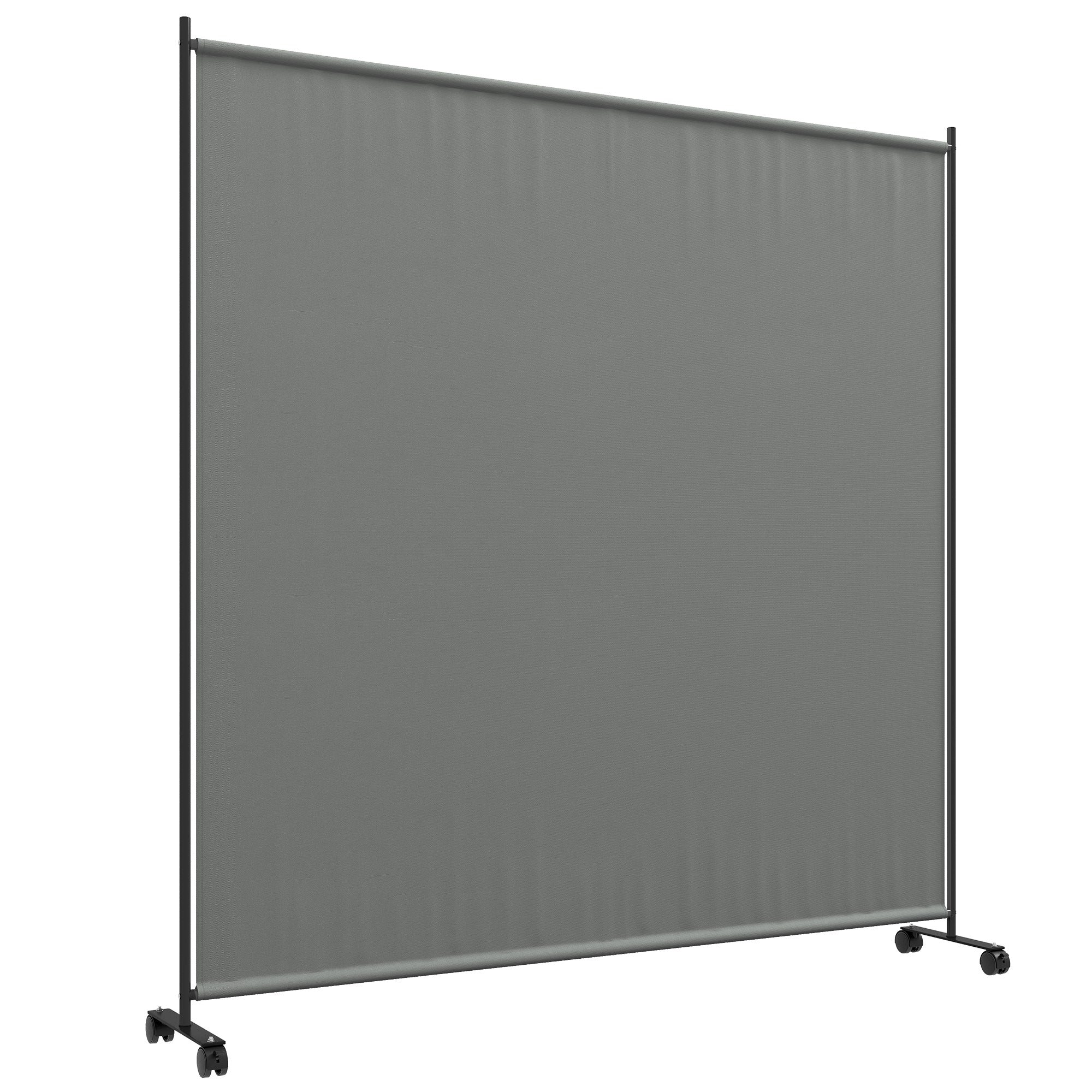 Outsunny 183 x 181cm Outdoor Privacy Screen, with Wheels - Dark Grey - North Peak Garden Furniture