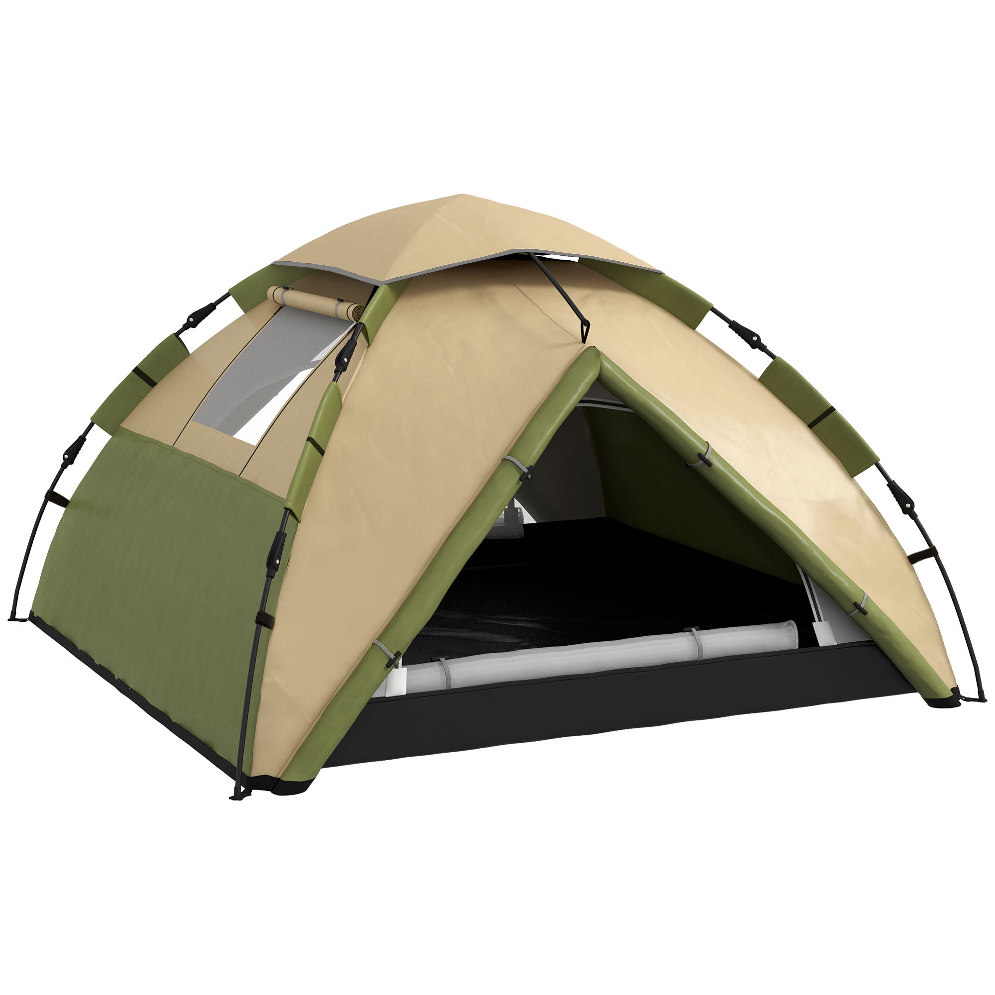 Outsunny Two-Man One Room Camping Tent, with Accessories - Dark Green - North Peak Garden Furniture