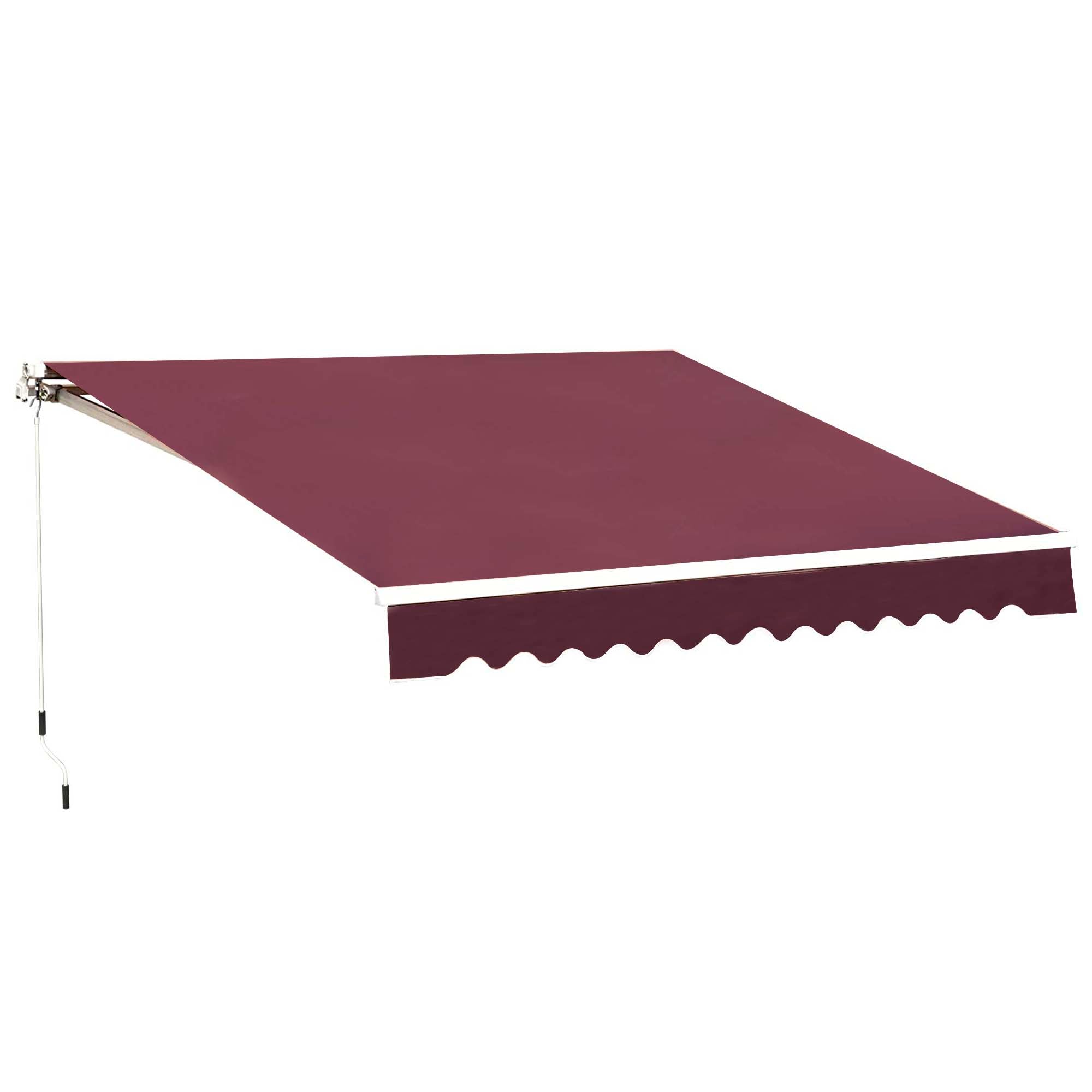 Outsunny Manual Retractable Awning, 3x2.5 m-Red - North Peak Garden Furniture
