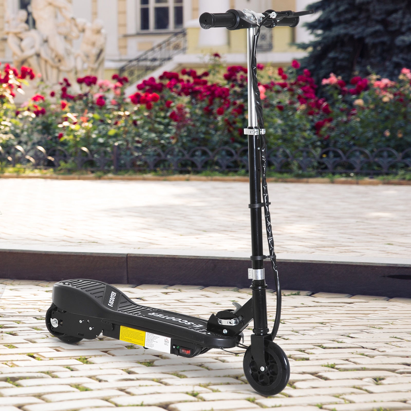 HOMCOM Folding Kids Electric Scooter Ride on Toy, Age 7-14-Black - North Peak Garden Furniture