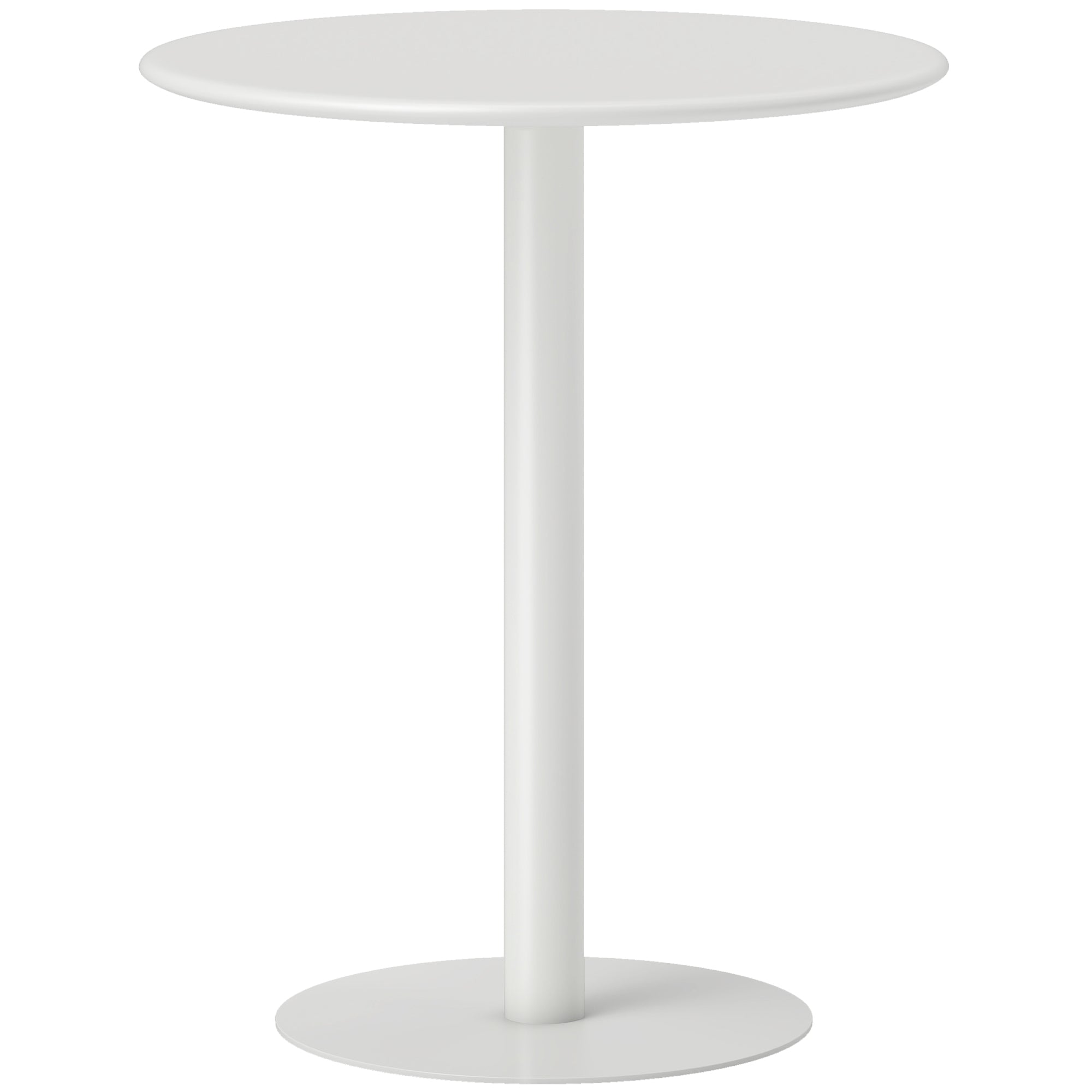 HOMCOM Dining Table, Round Kitchen Table with Steel Base for Living Room, Dining Room, 60 x 60 x 72cm, White