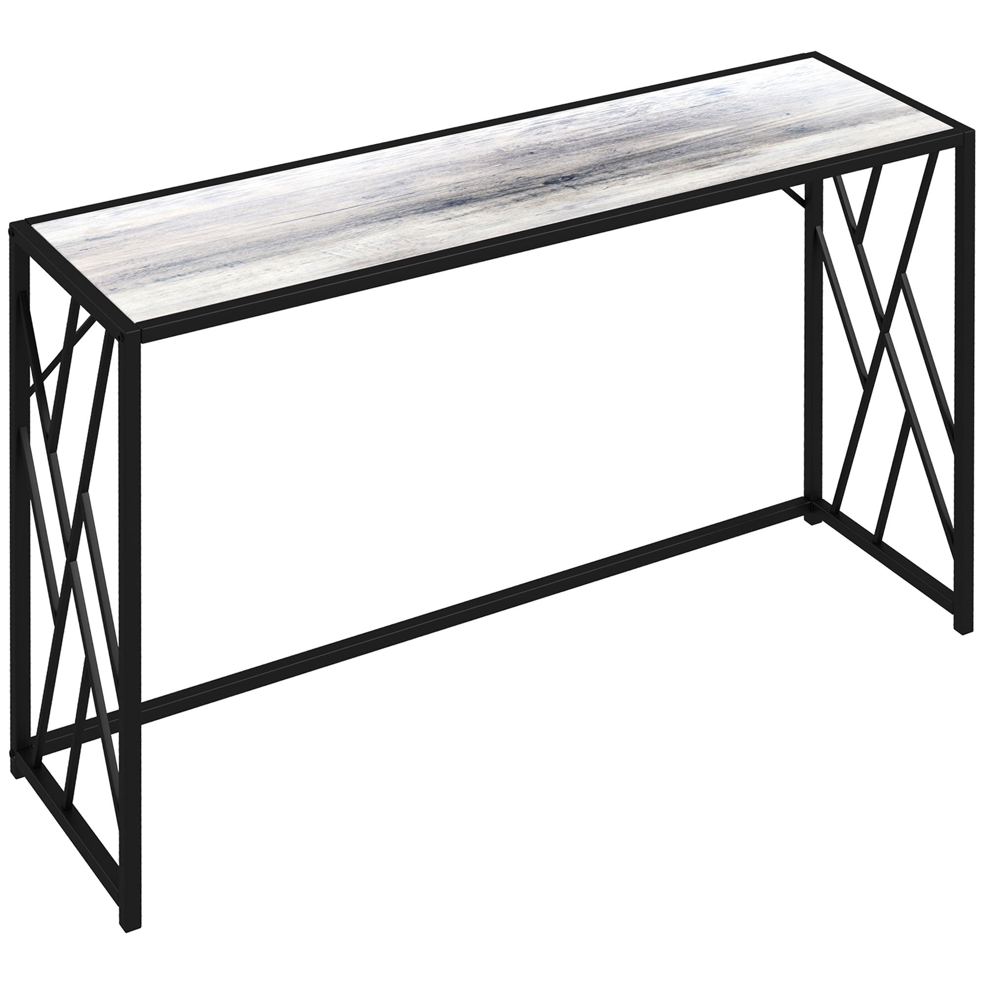 HOMCOM Console Table, Industrial Sofa Table with Metal Frame for Living Room, Hallway, 120 cm, Grey - North Peak Garden Furniture