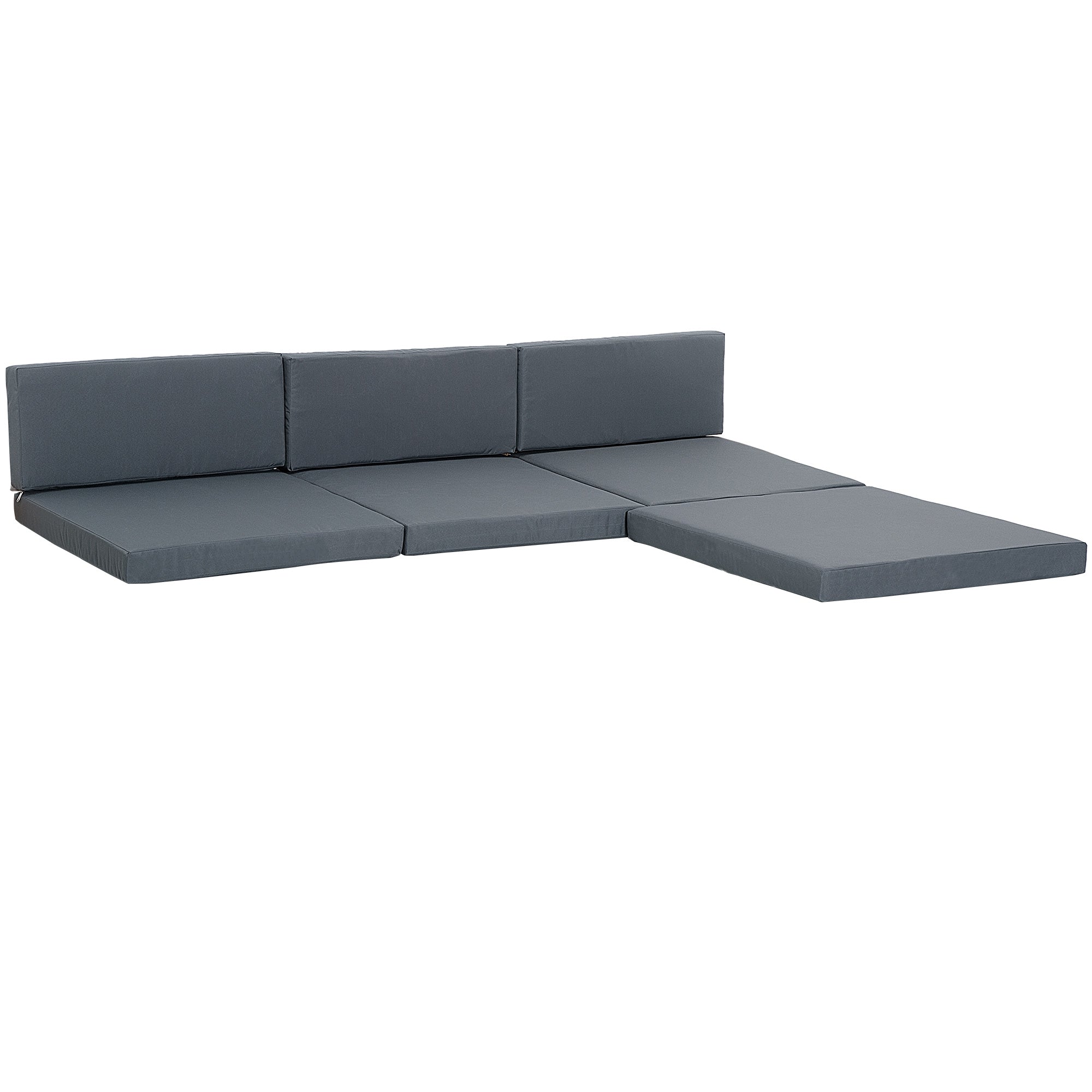 Outsunny Outdoor Cushion Pad Set for Rattan Furniture, 7 Piece Garden Furniture Cushions, Patio Conversation Set Cushions, Lightweight and Durable, Grey - North Peak Garden Furniture