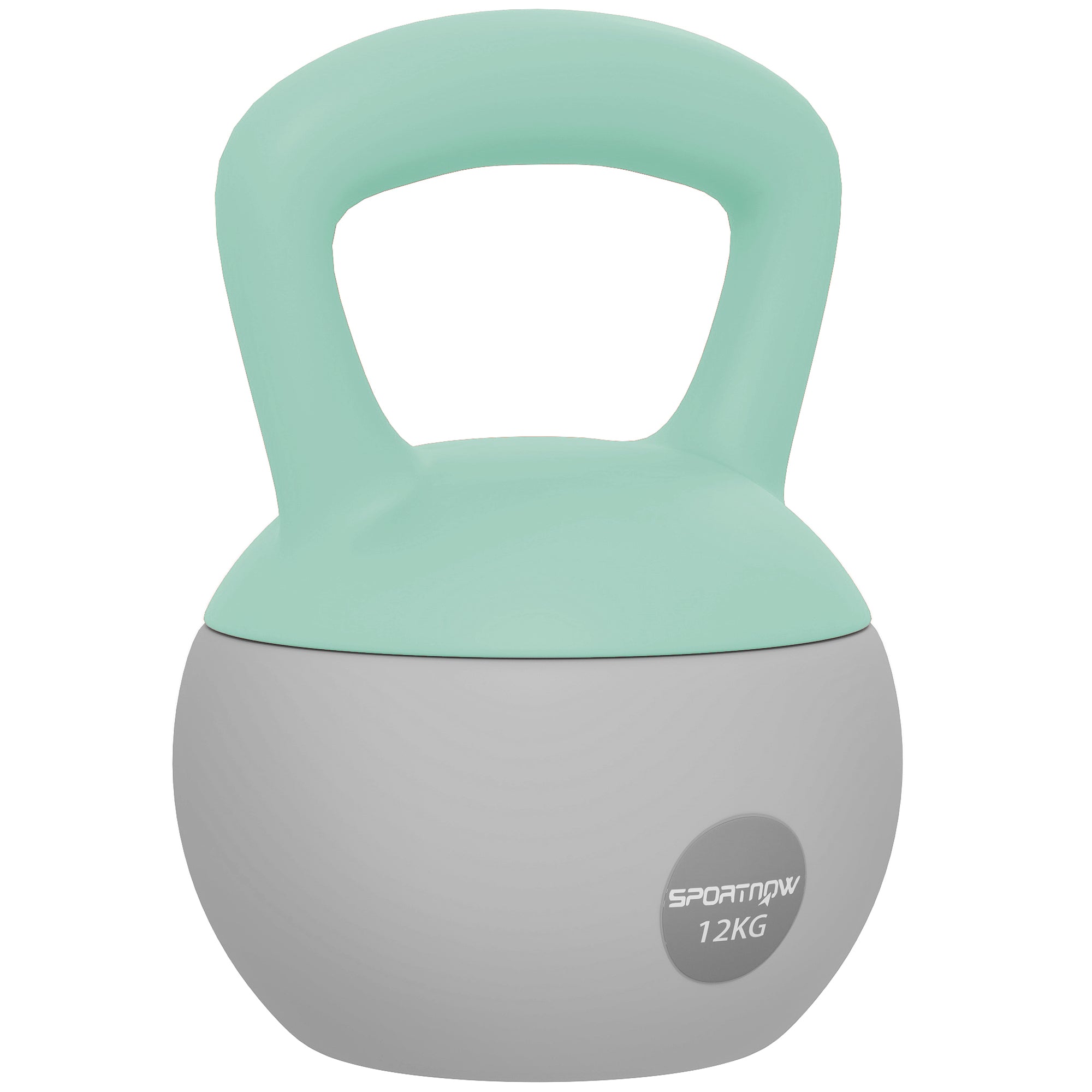 SPORTNOW 12KG Soft Kettlebell, Kettlebell with Non-Slip Handle for Home Gym, Weight Lifting, Strength Training, Green/Grey - North Peak Garden Furniture