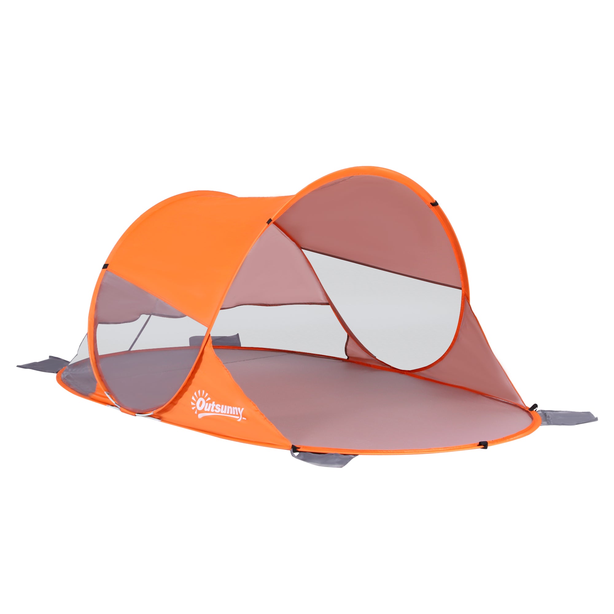 Outsunny Fibreglass Frame 2 Person Pop-Up Lightweight Camping Tent Orange - North Peak Garden Furniture
