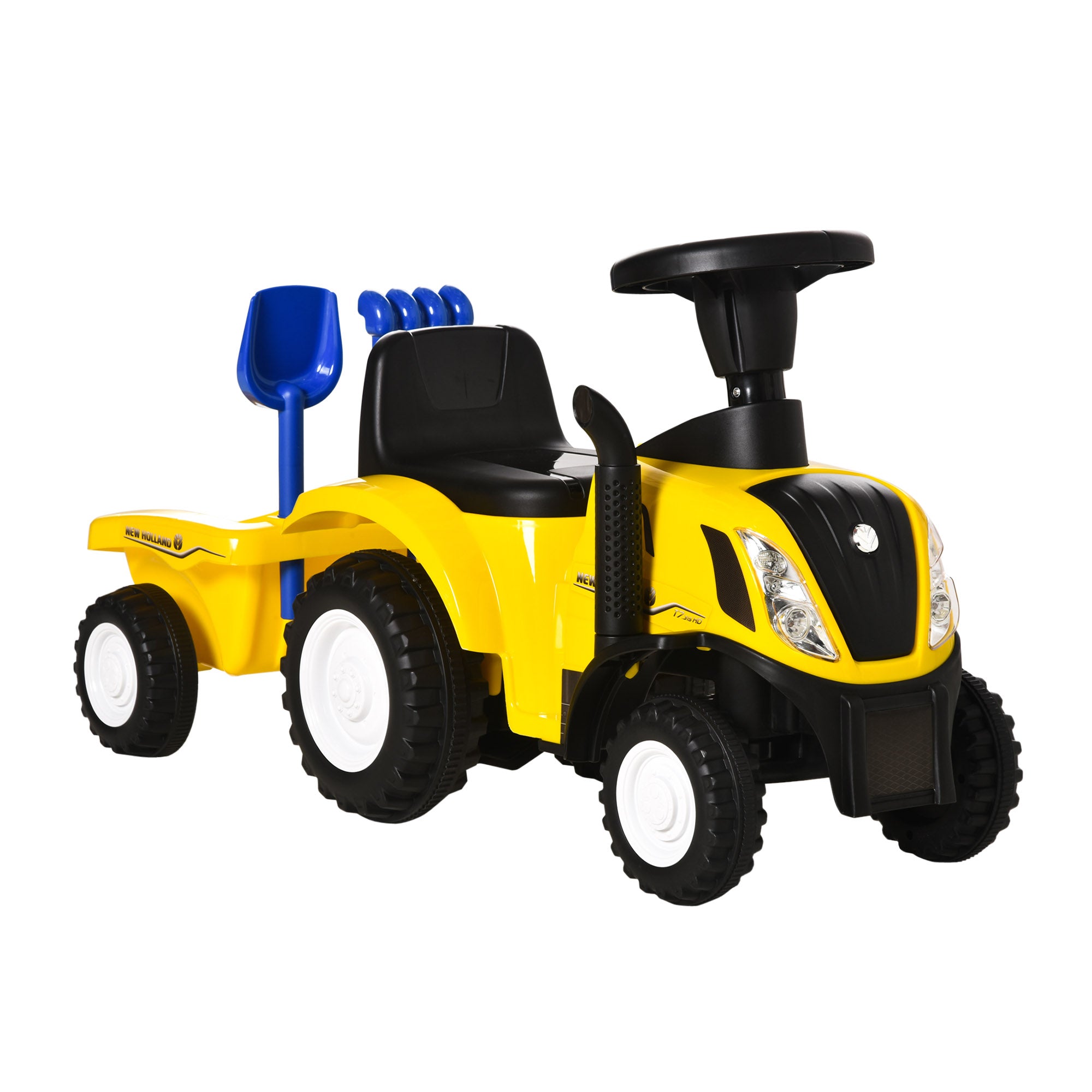 HOMCOM Ride On Tractor Toddler Walker Foot To Floor Slider w/ Horn Storage Steering Wheel for 1-3 Years Old Yellow - North Peak Garden Furniture