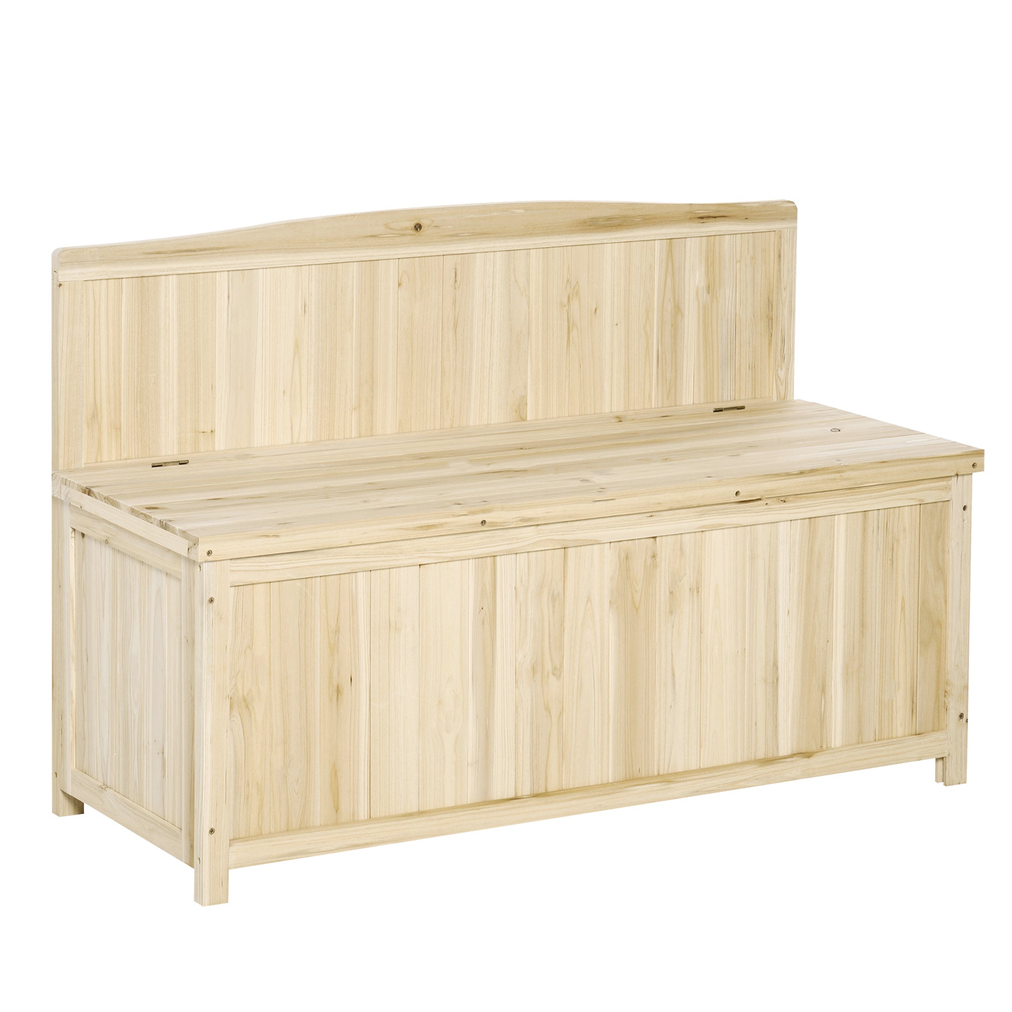 Outsunny Wood Storage Bench for Patio Furniture, Outdoor Garden Seating Tools - North Peak Garden Furniture