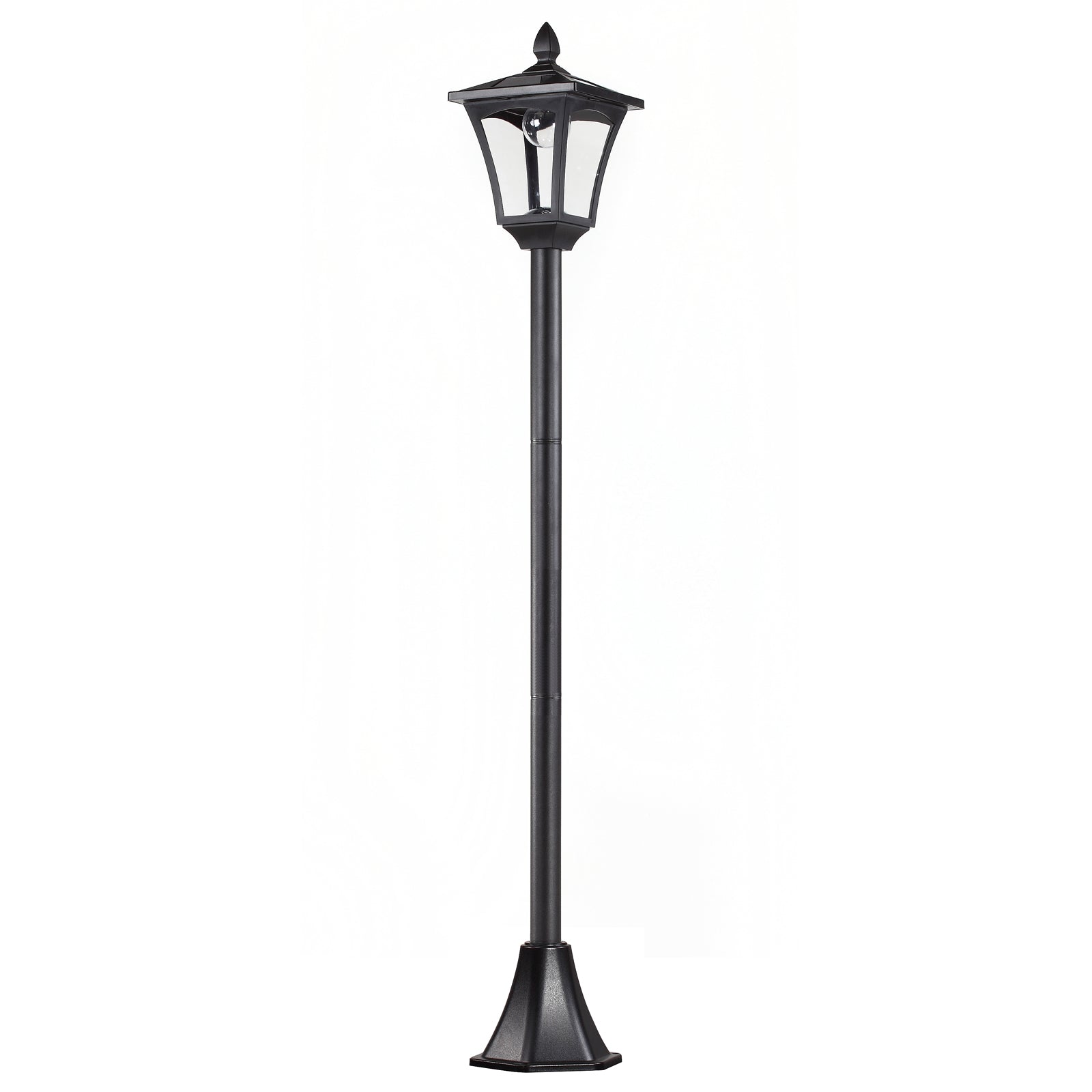 Outsunny Outdoor Garden Solar Post Lamp Sensor Dimmable LED Lantern Bollard Pathway 1.6M Tall – Black - North Peak Garden Furniture