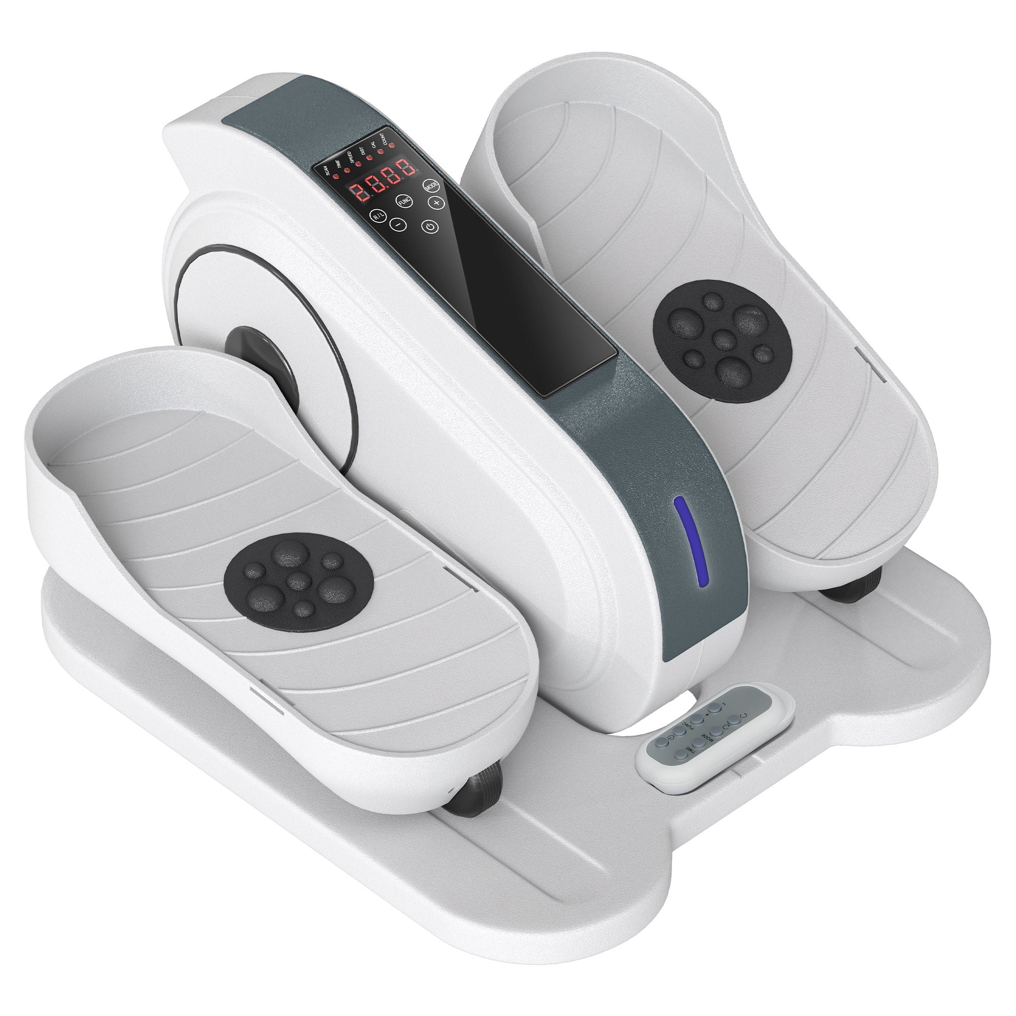 SPORTNOW Under Desk Elliptical Machine, Seated Pedal Exerciser, Mini Elliptical Trainer with LCD Monitor, Remote Control and 10 Adjustable Speed, Quiet & Portable for Seniors, White - North Peak Garden Furniture