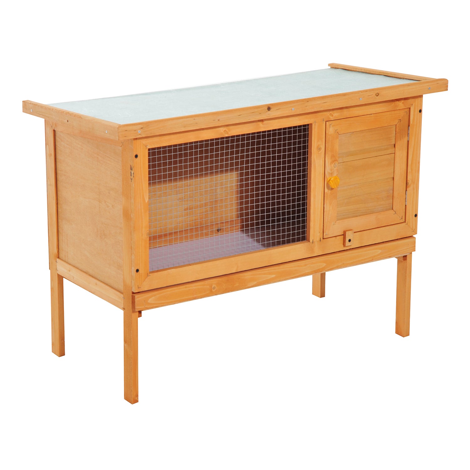 Pawhut Guinea Pigs Hutches,90Lx45Wx65H cm-Fir Wood - North Peak Garden Furniture