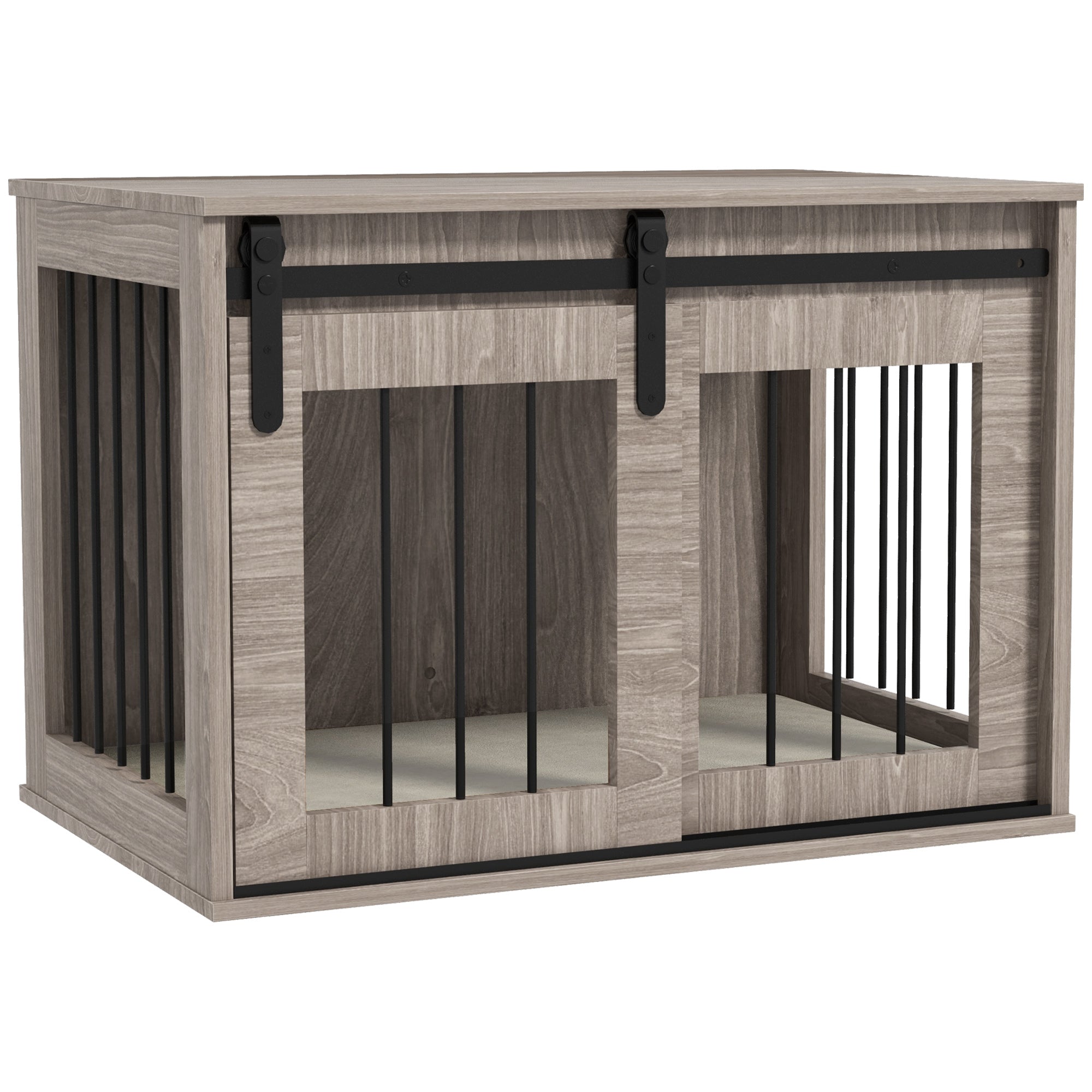 PawHut Dog Crate Furniture with Removable Cushion for Medium Dogs, 80 x 54 x 57cm - Brown - North Peak Garden Furniture