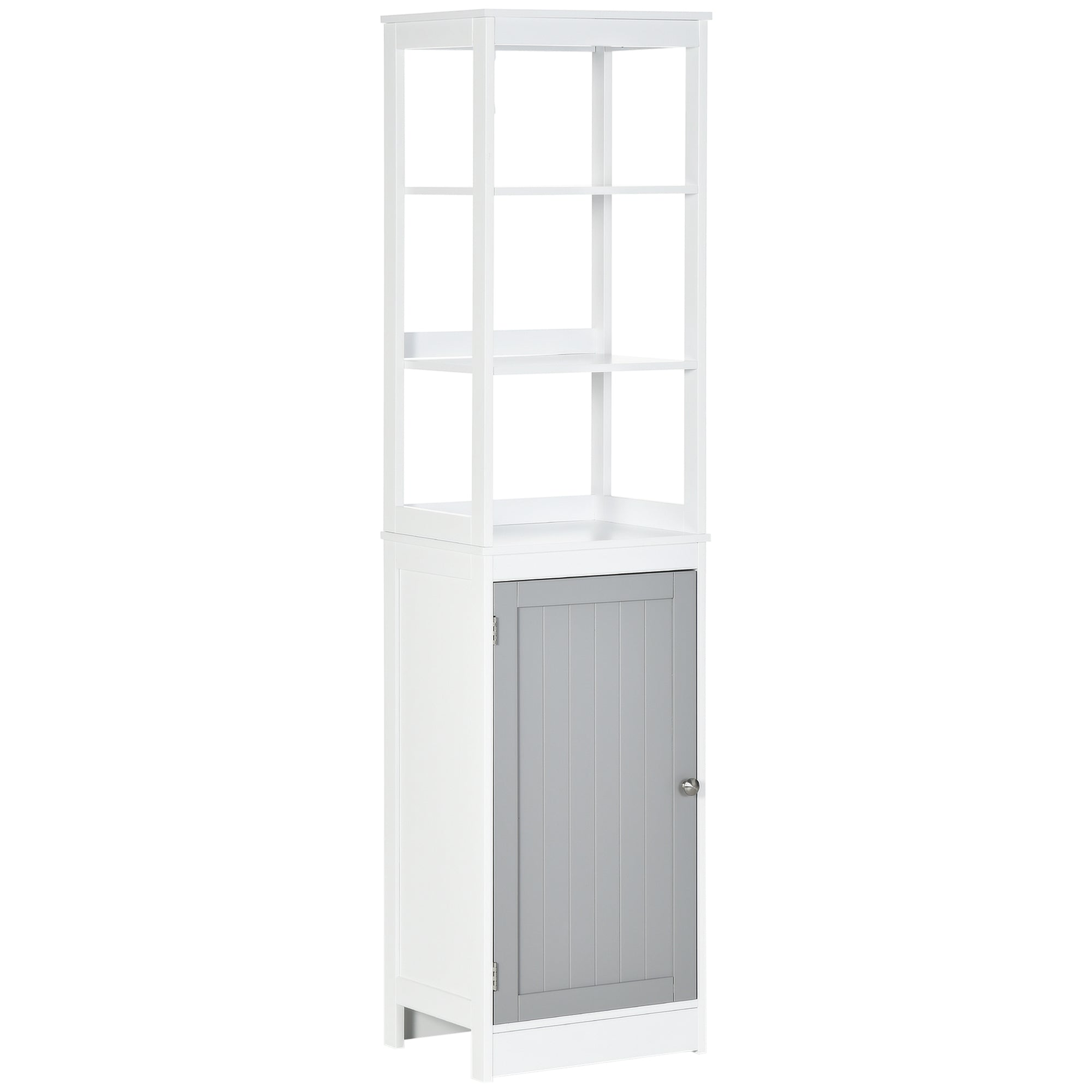 kleankin Tall Bathroom Cabinet Free Standing Slimline Cupboard Tallboy Unit Storage Organiser for Bathroom, Living Room, Kitchen - North Peak Garden Furniture