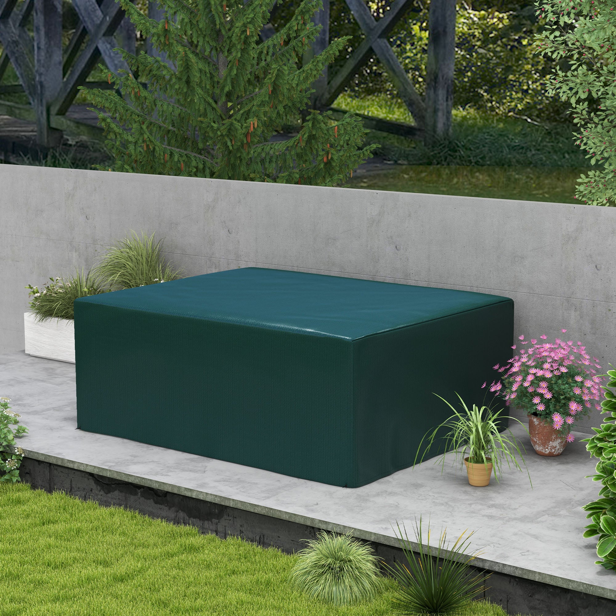 Outsunny Garden Furniture Cover, Waterproof Anti-UV Large Protective Patio Set Covers, 235 x 190 x 90cm, Green - North Peak Garden Furniture