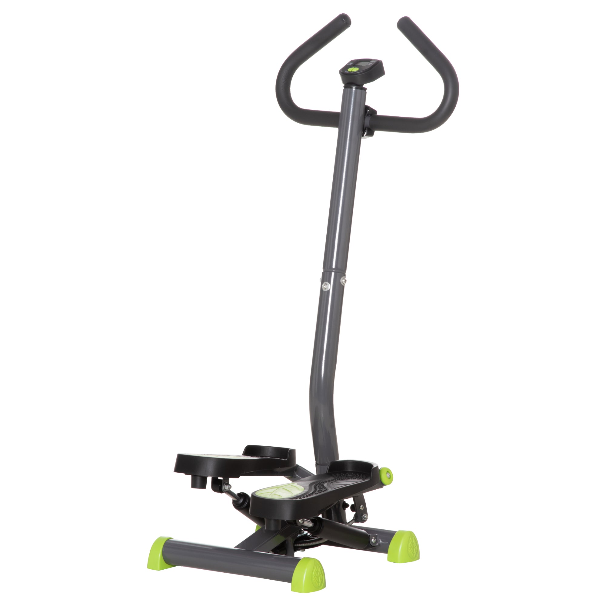HOMCOM Twister Stepper Height Adjustable Step Machine, with LCD Screen - Grey - North Peak Garden Furniture