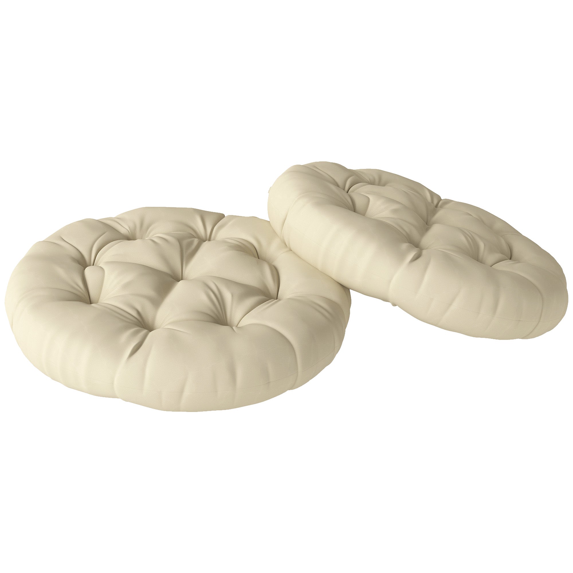 Outsunny Set of Two Φ60cm Outdoor Cushions - Beige - North Peak Garden Furniture