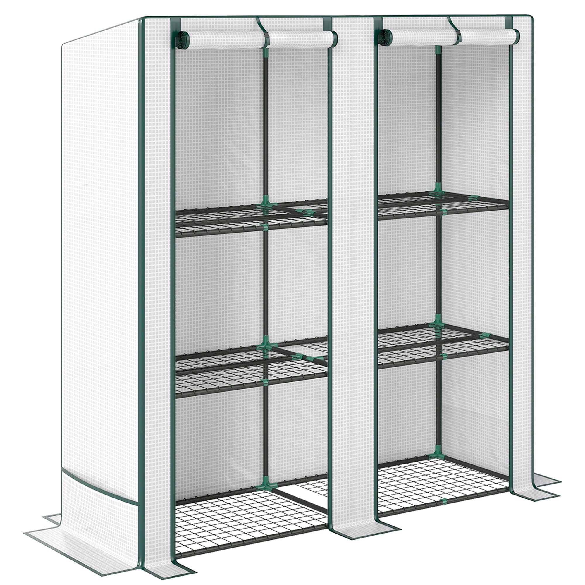 Outsunny Three-Tier Mini Greenhouse - White - North Peak Garden Furniture