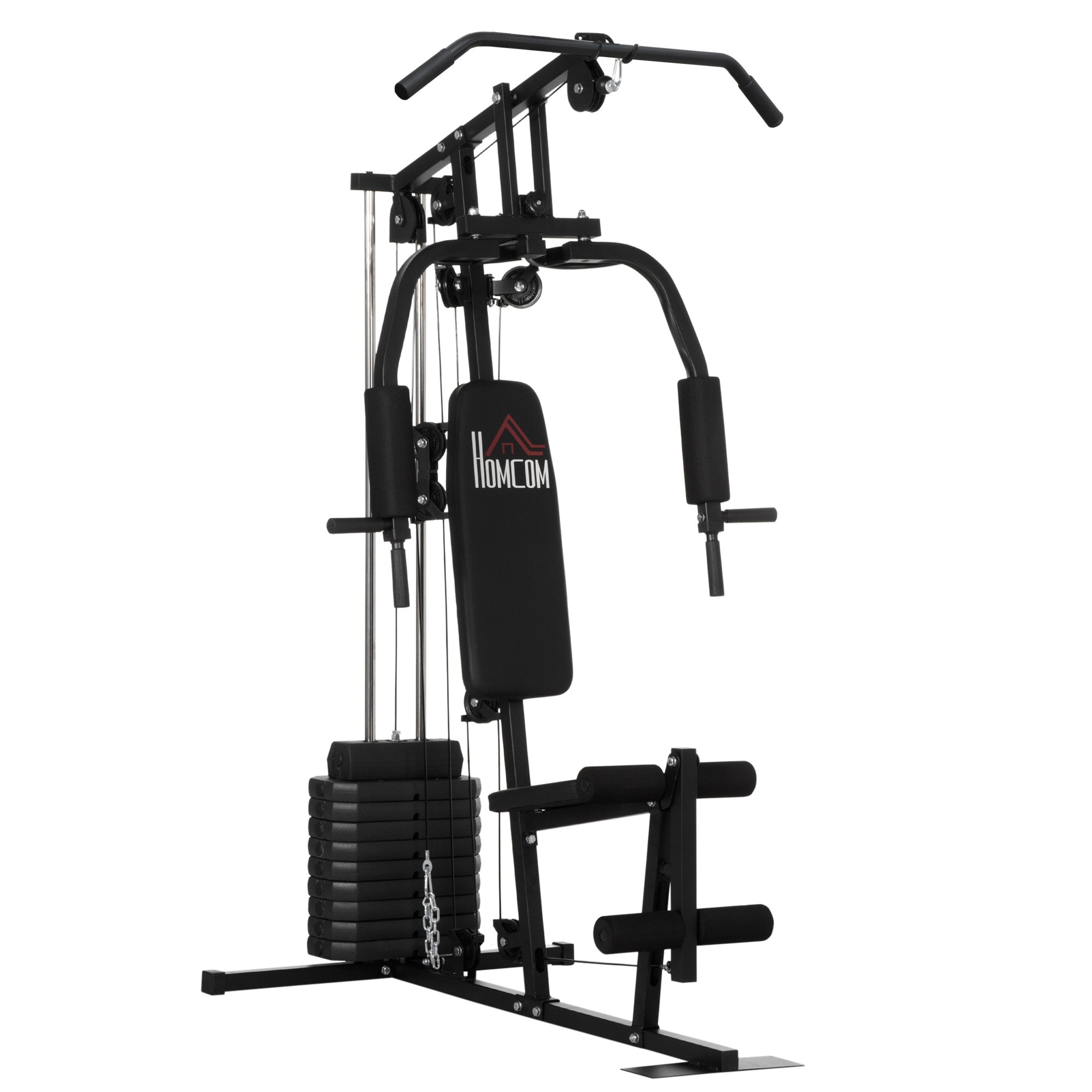 HOMCOM Multifunction Home Gym Machine, with 45kg Weight Stacks, for Strength Training - North Peak Garden Furniture