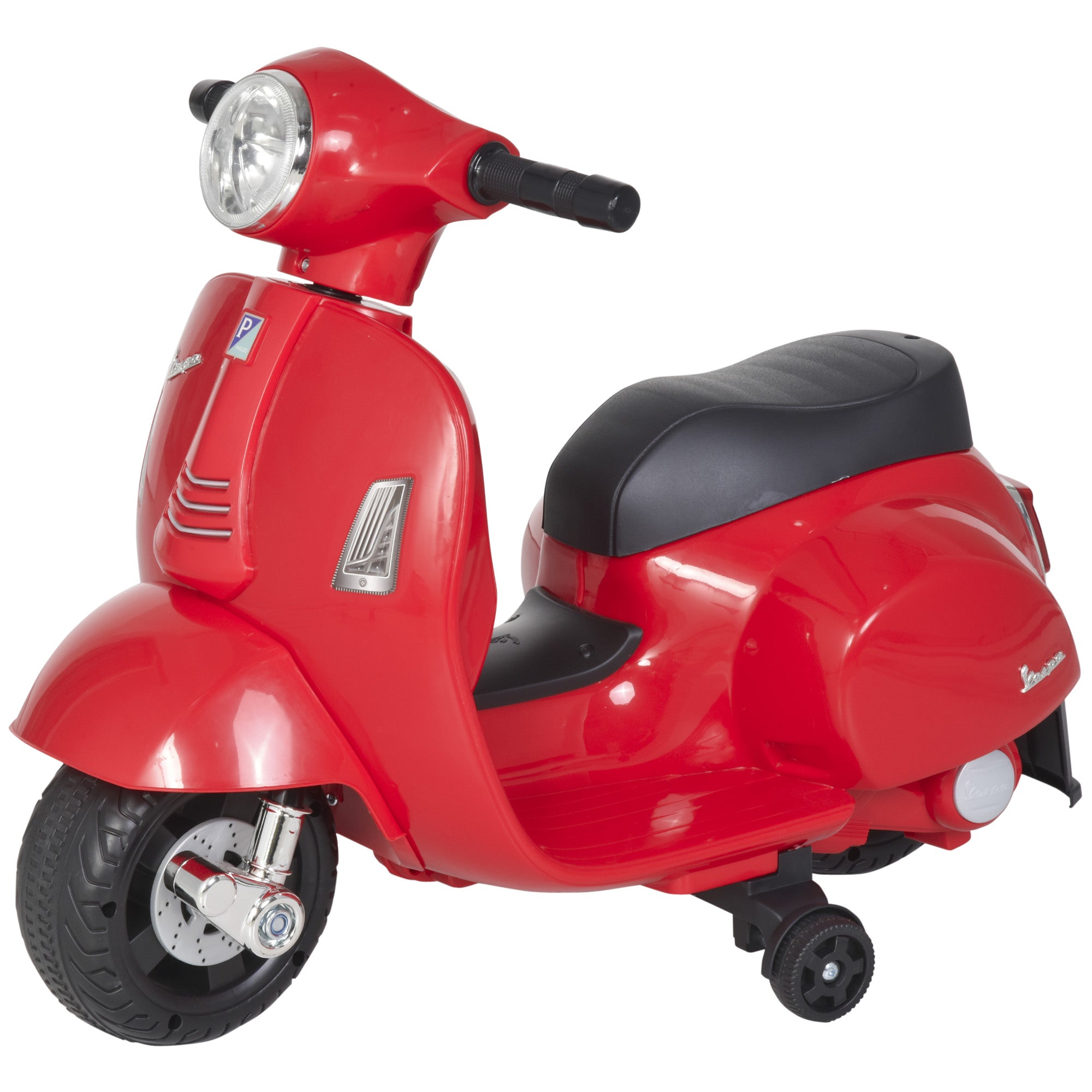 HOMCOM Vespa Licensed 6V Kids Electric Motorbike Ride On Motorcycle Battery Powered for 18-36 Months with Horn Headlight Red - North Peak Garden Furniture