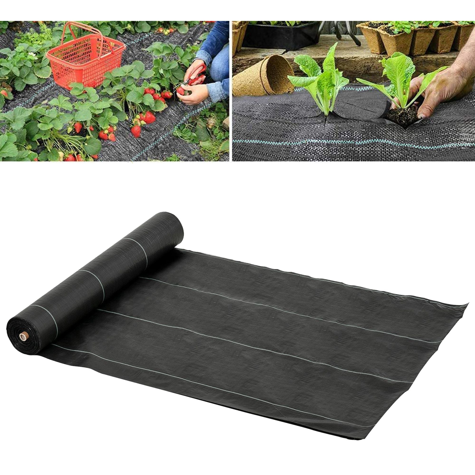 Outsunny 2x50m Gardener Premium Weed Barrier Landscape Fabric Durable & Heavy-Duty Weed Block Gardening Mat, Easy Setup & Superior Weed Control Convenient Design - North Peak Garden Furniture