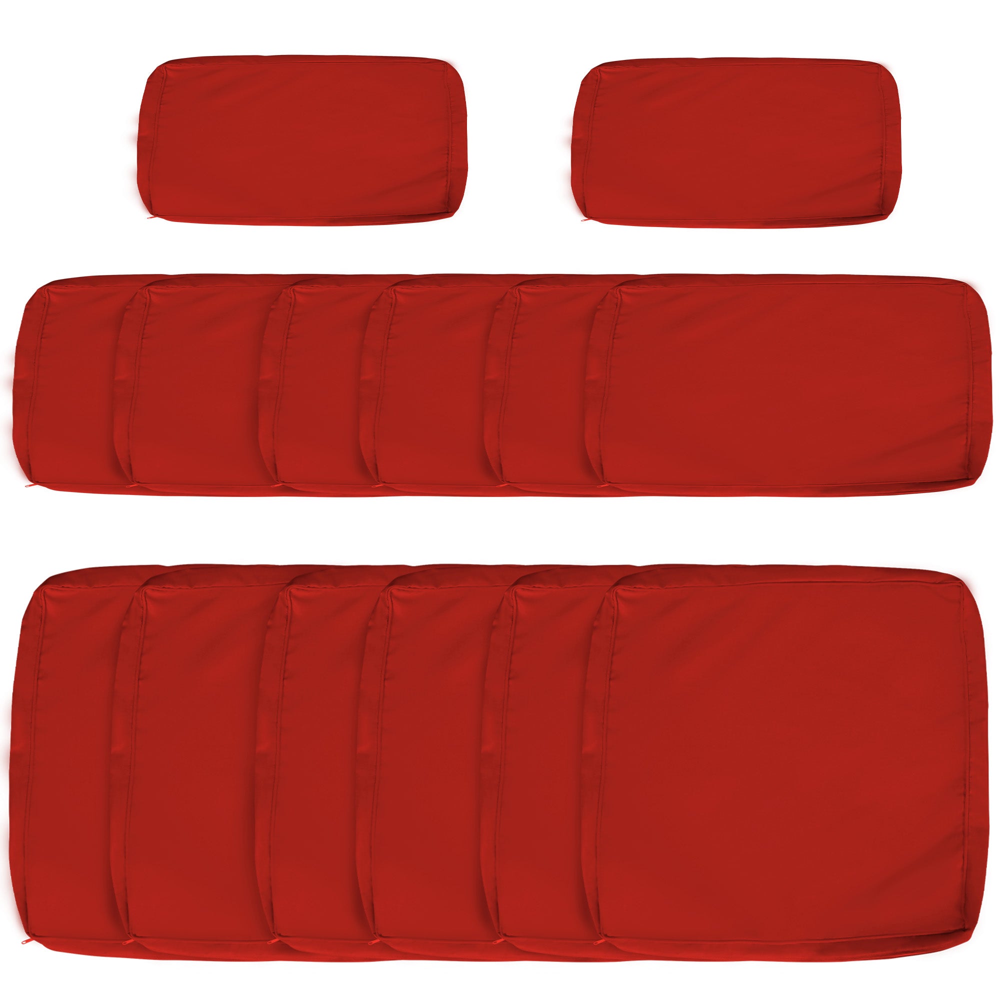 Outsunny Set of 14 Outdoor Cushion Covers - Red - North Peak Garden Furniture
