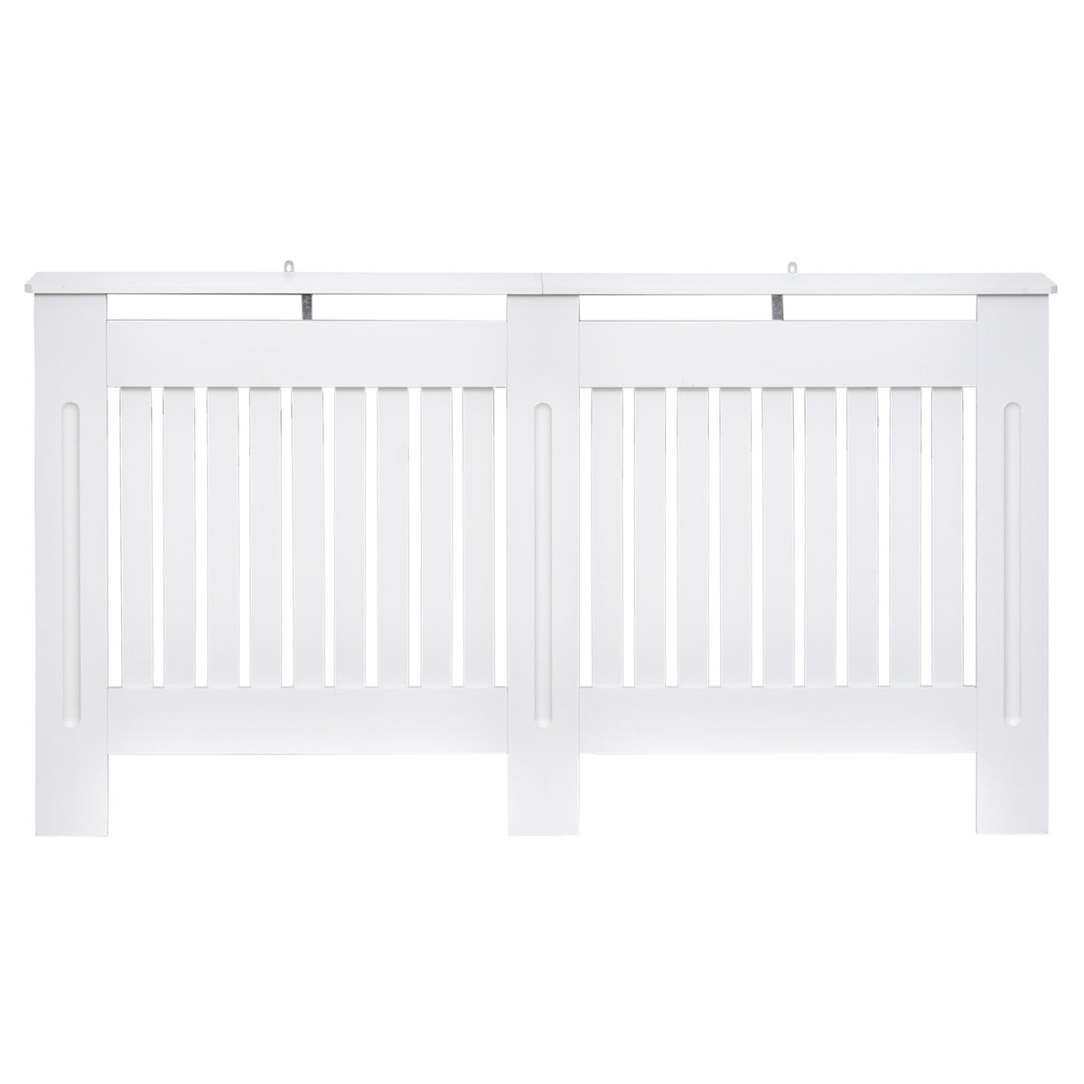 HOMCOM Slatted Radiator Cover Painted Cabinet MDF Lined Grill in White (152L x 19W x 81H cm)