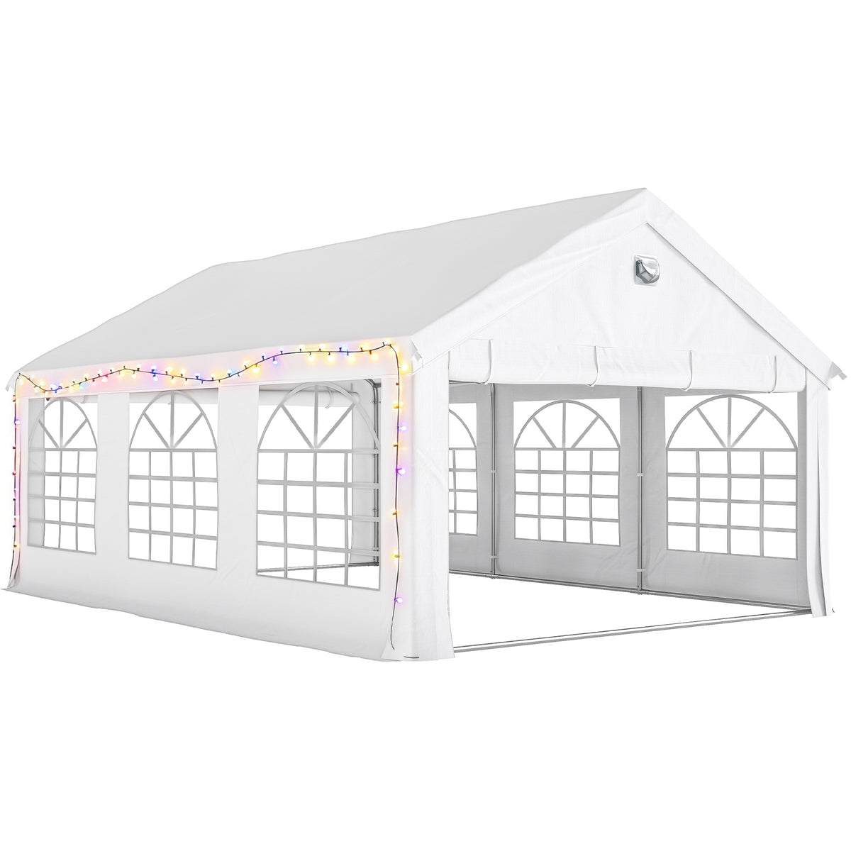 Outsunny 6 x 4 m Party Tent, Heavy Duty Gazebo Canopy with Windows, Outdoor Party Wedding Tent with 4 Removable Sidewalls