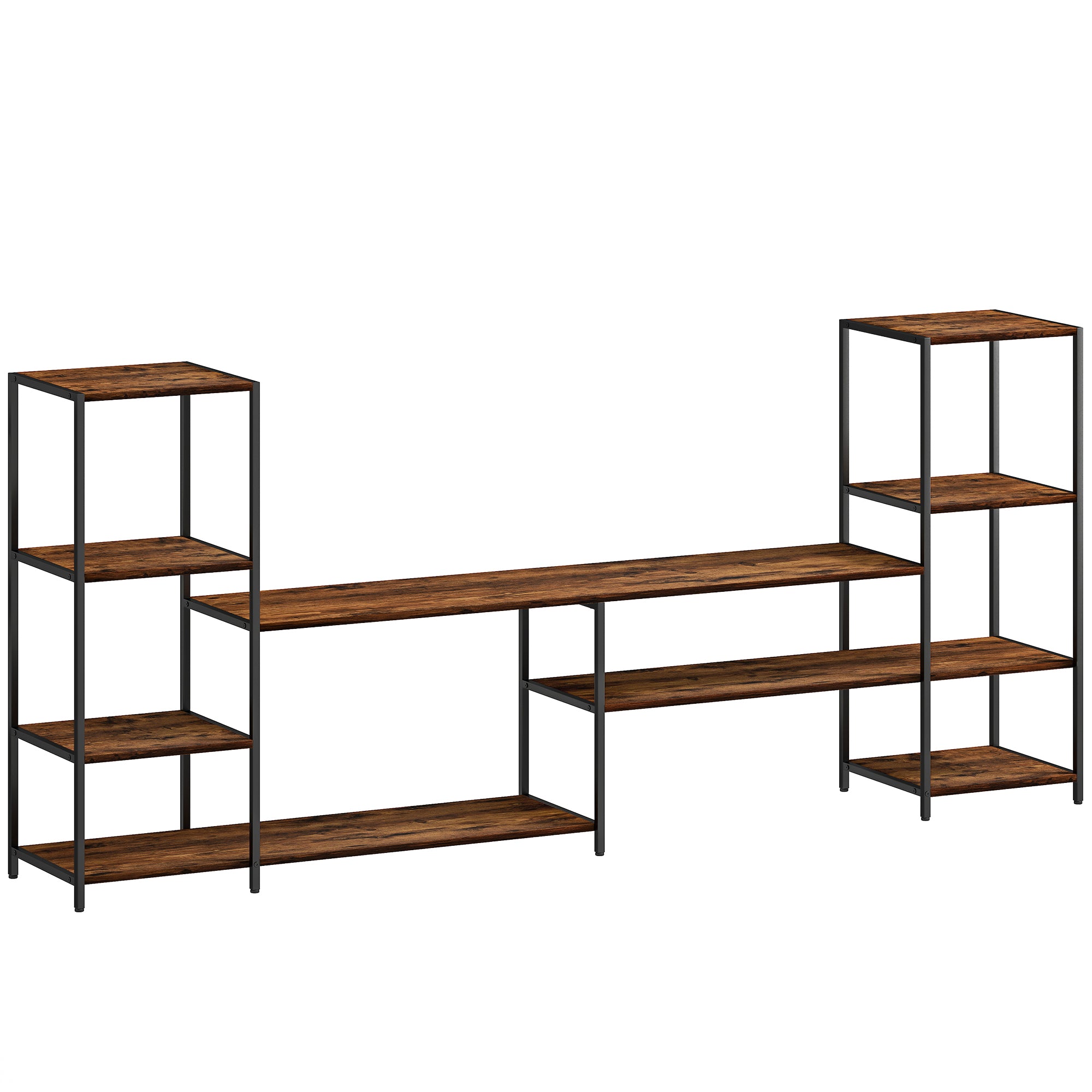 HOMCOM TV Unit for TVs up to 60 Inches, Industrial TV Stand with Storage Shelves, Entertainment Centre for Living Room, Bedroom