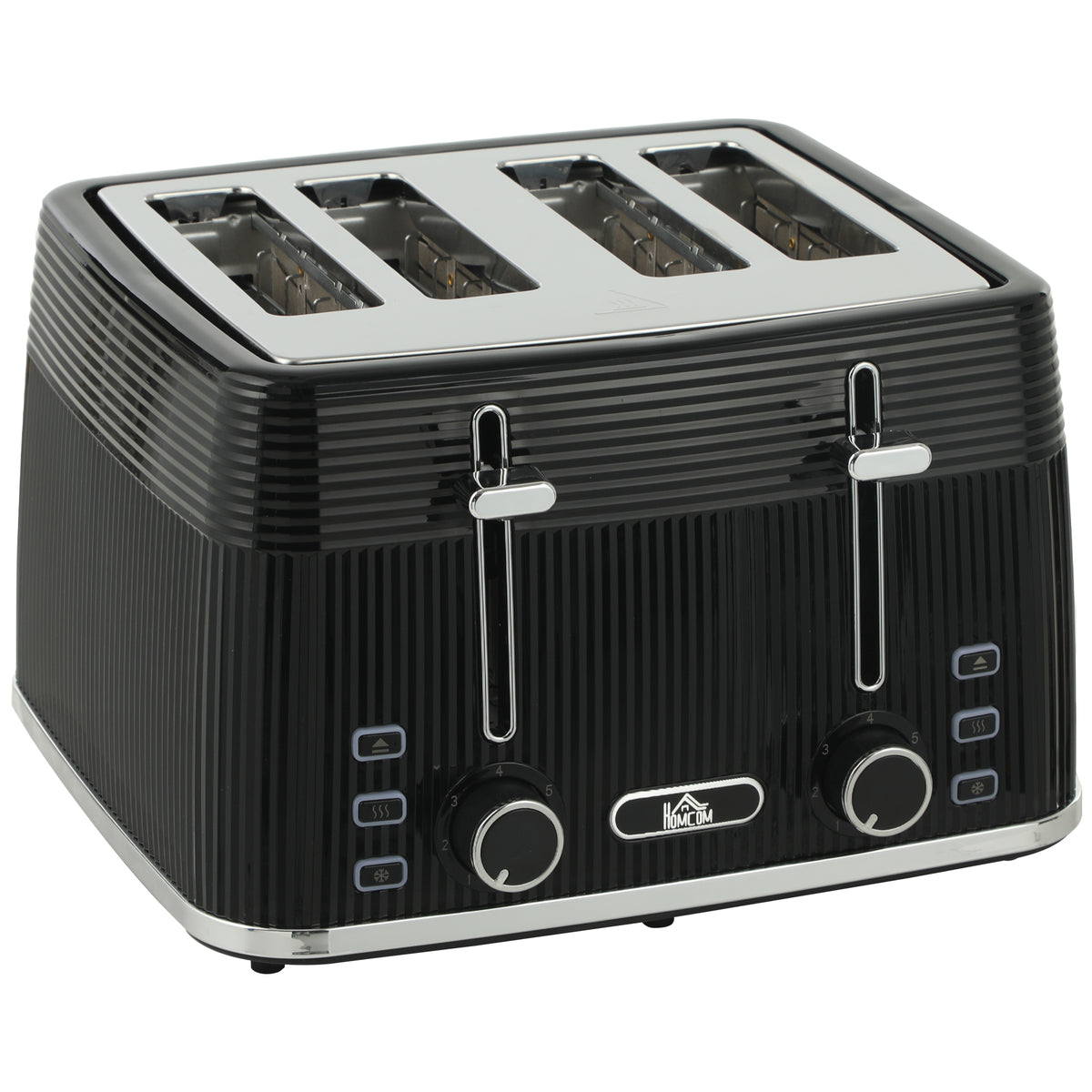HOMCOM 4 Slice Toaster with 7 Browning Levels, Bread Toaster with Removable Crumb Tray, Black