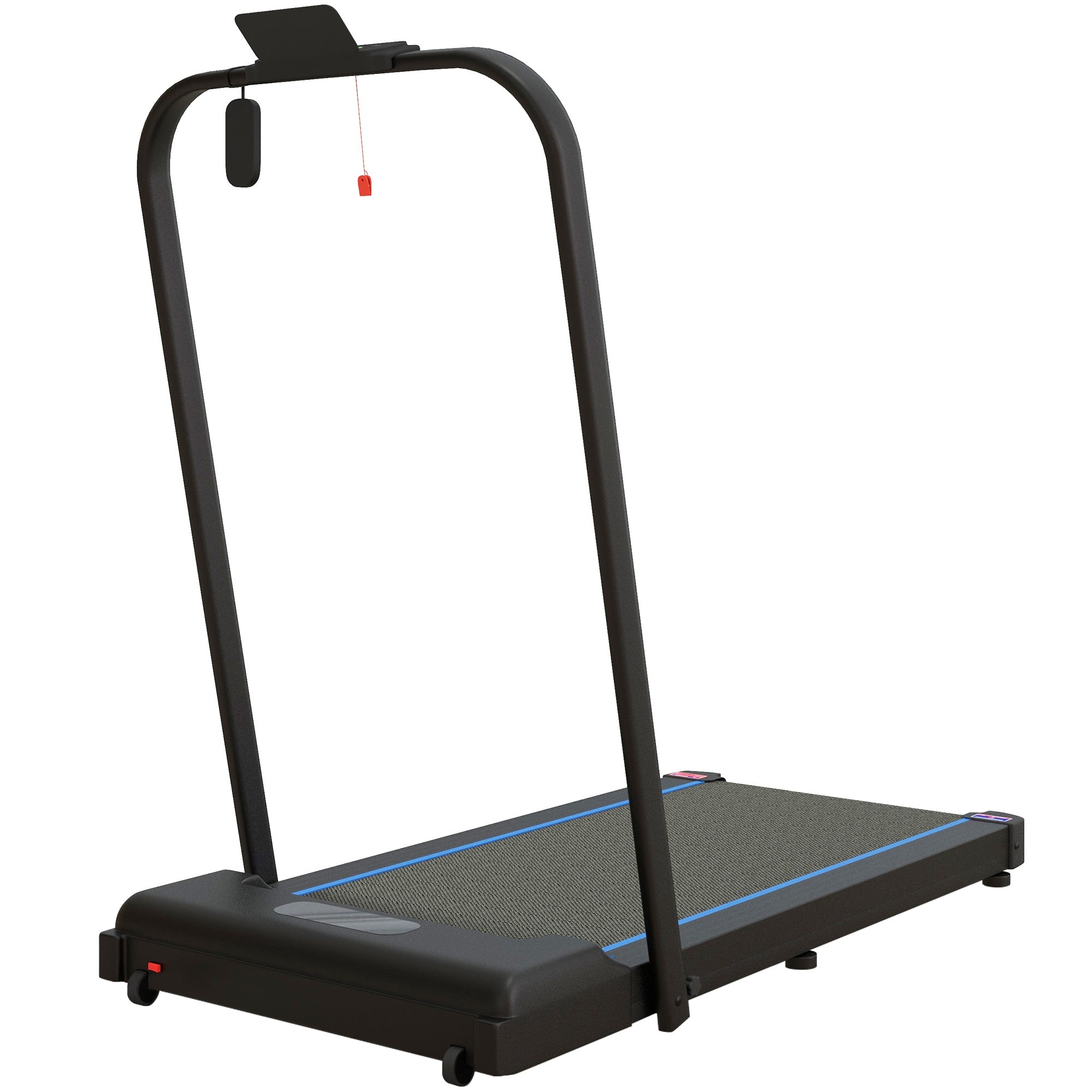 SPORTNOW 2.5HP Walking Pad, 1-6km/h Folding Treadmill with Remote Control and LED Display for Home Gym Office, Blue - North Peak Garden Furniture